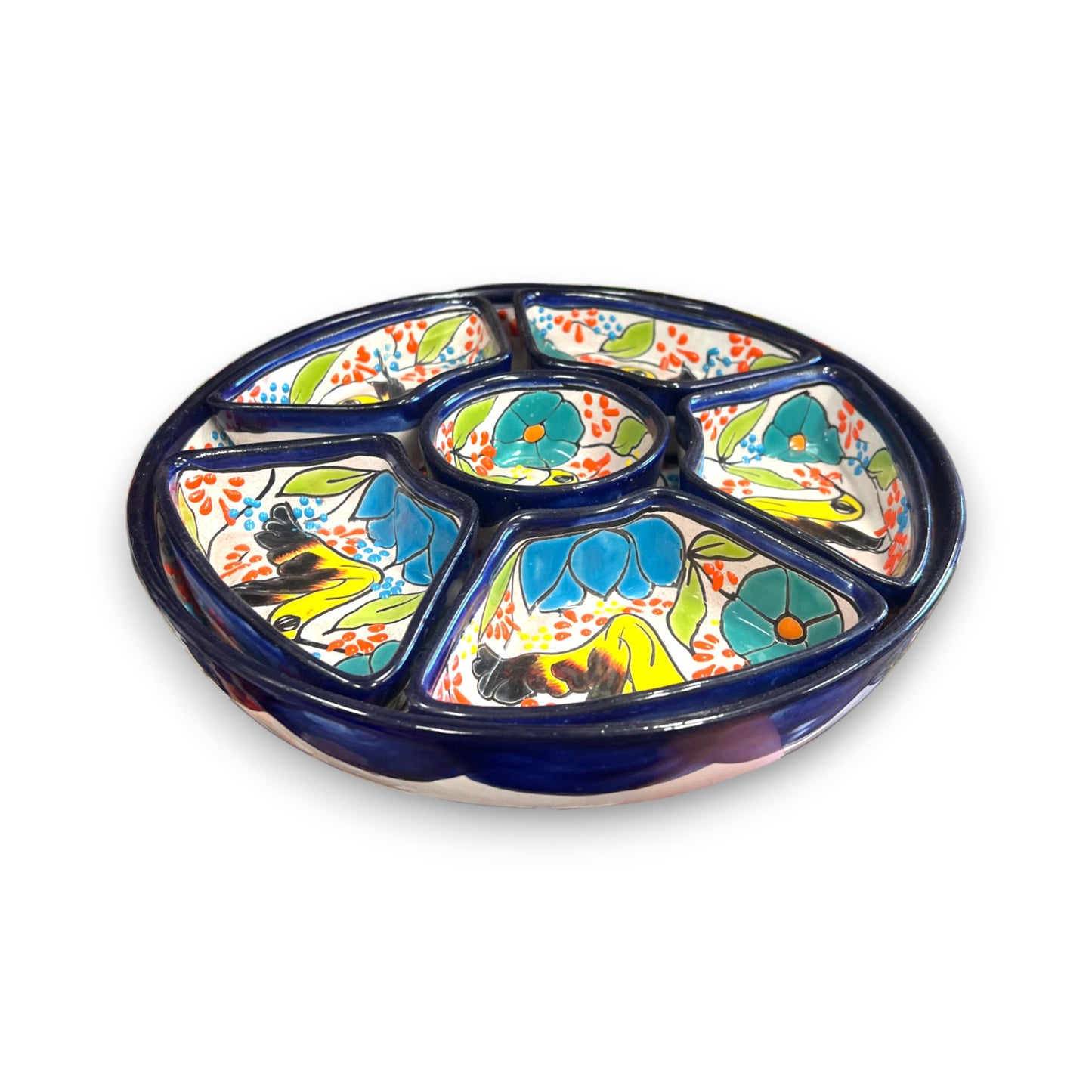 Talavera Bird Appetizer Tray | Colorful Mexican Pottery Dish