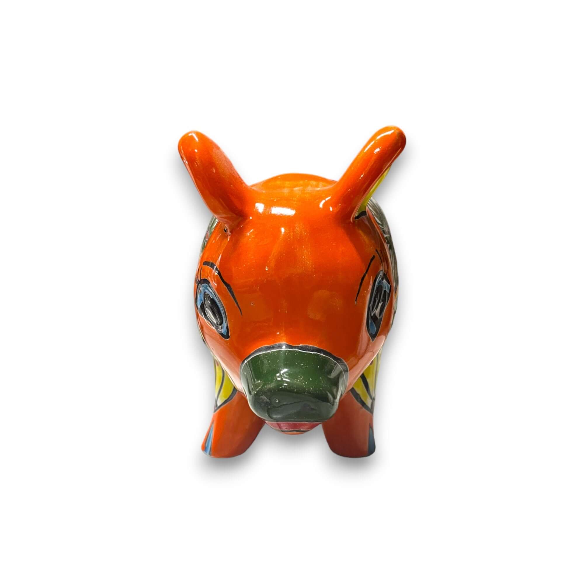 Colorful Mexican Talavera Pig Planter - Medium