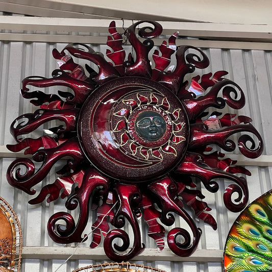 HUGE Colorful Handmade Giant Sun Wall Art | Mexican Metalwork (5ft Diameter)