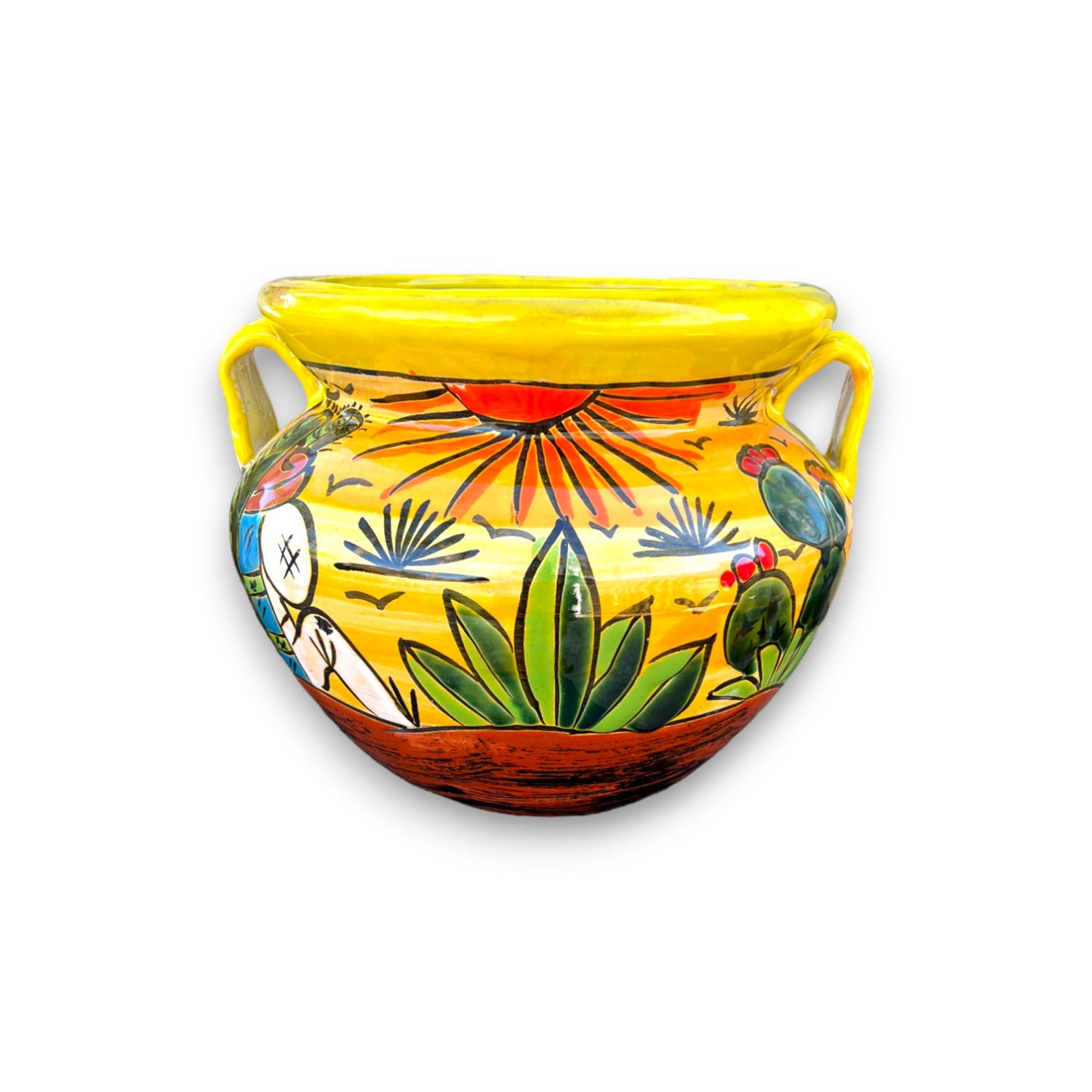 Hand-Painted Talavera Flower Pot | Artisan-Crafted Desert Design Planter