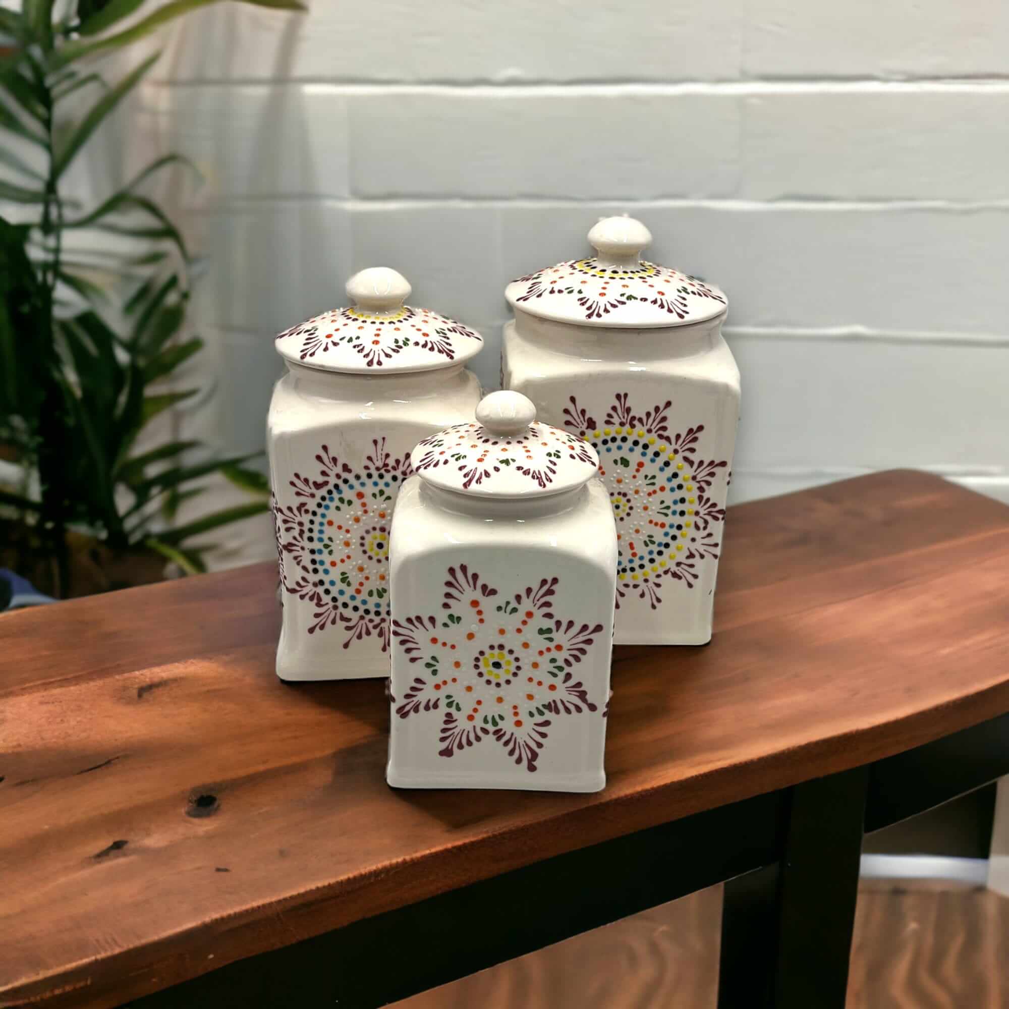 Handmade Talavera Canister Set | Mexican Pottery