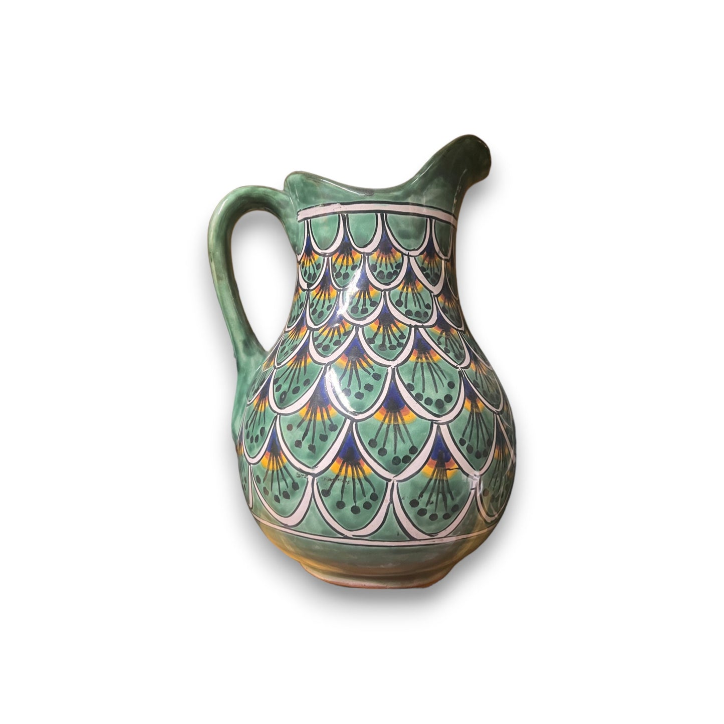 Talavera Peacock Pitcher and 6 Cup Set | Authentic Artisan Crafted Collection