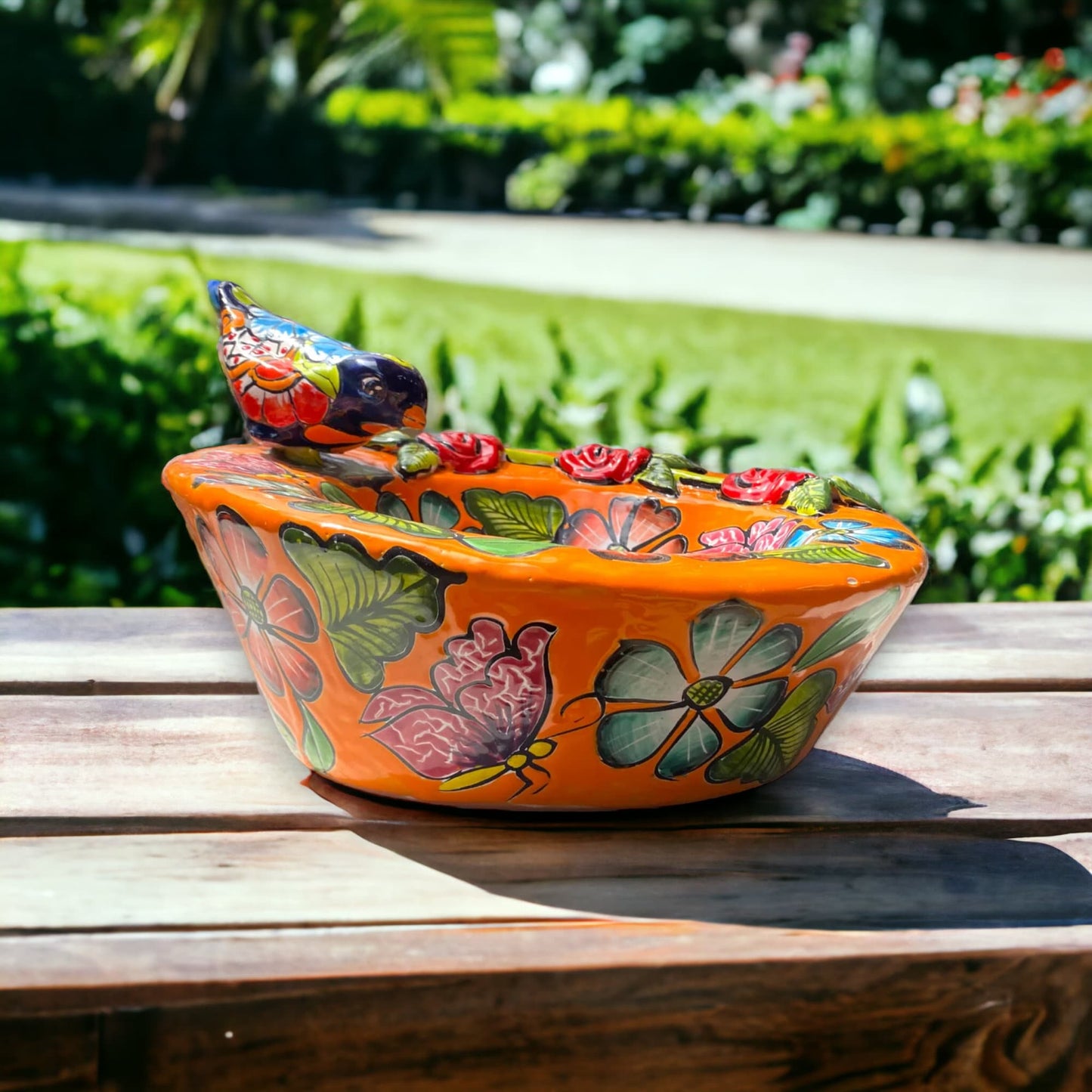 Artisanal Talavera Bird Bath | Handcrafted Mexican Ceramic Art