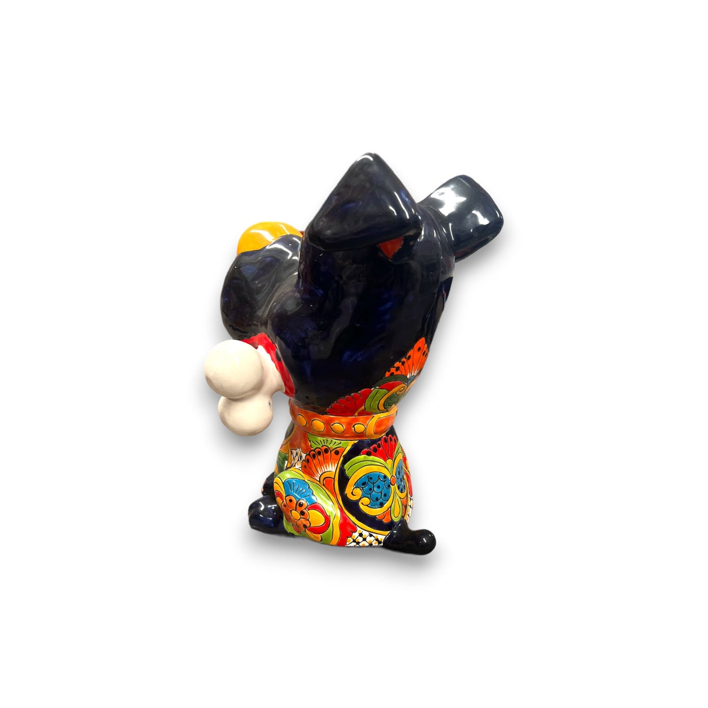 Talavera Dog with Bone | Handpainted Ceramic Canine Decor (Extra Large)