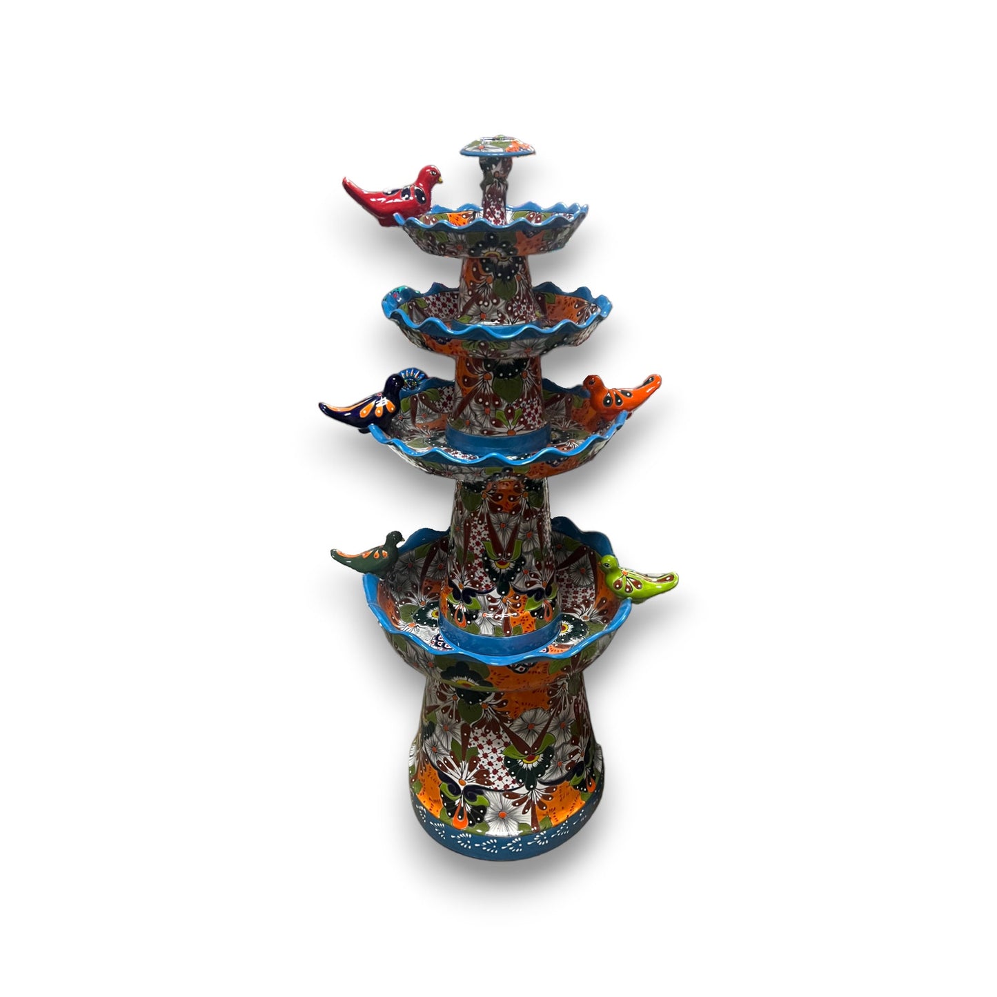 Large Talavera Fountain | Handmade Mexican Artwork (4 Feet Tall)