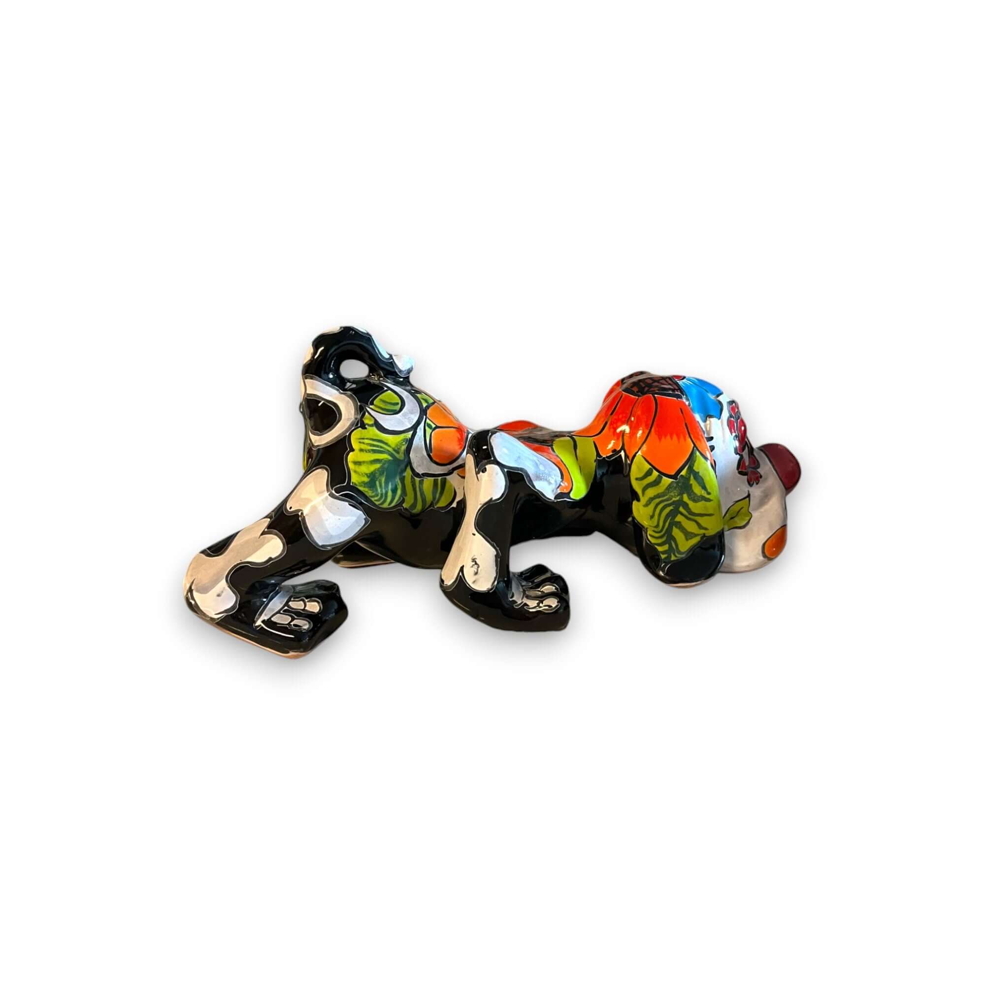 Handmade Talavera Bloodhound Statue | Folk Art