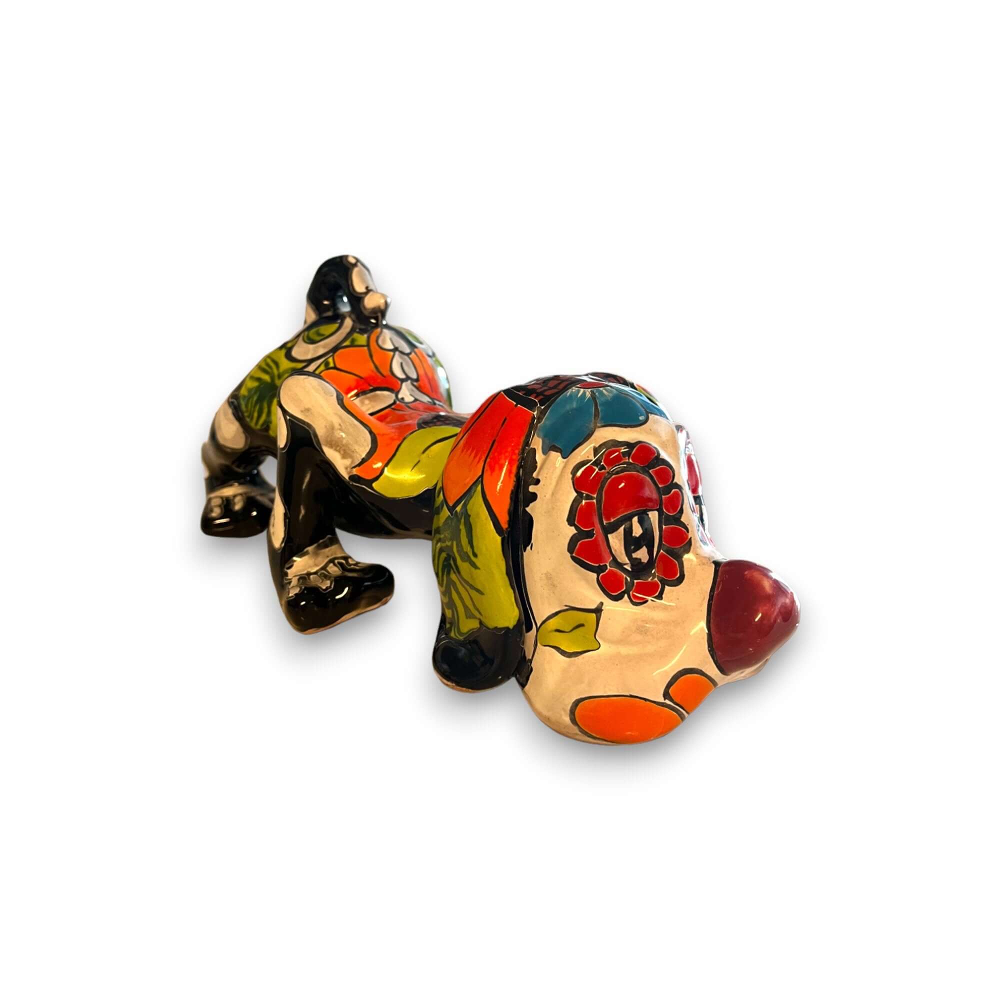 Handmade Talavera Bloodhound Statue | Folk Art