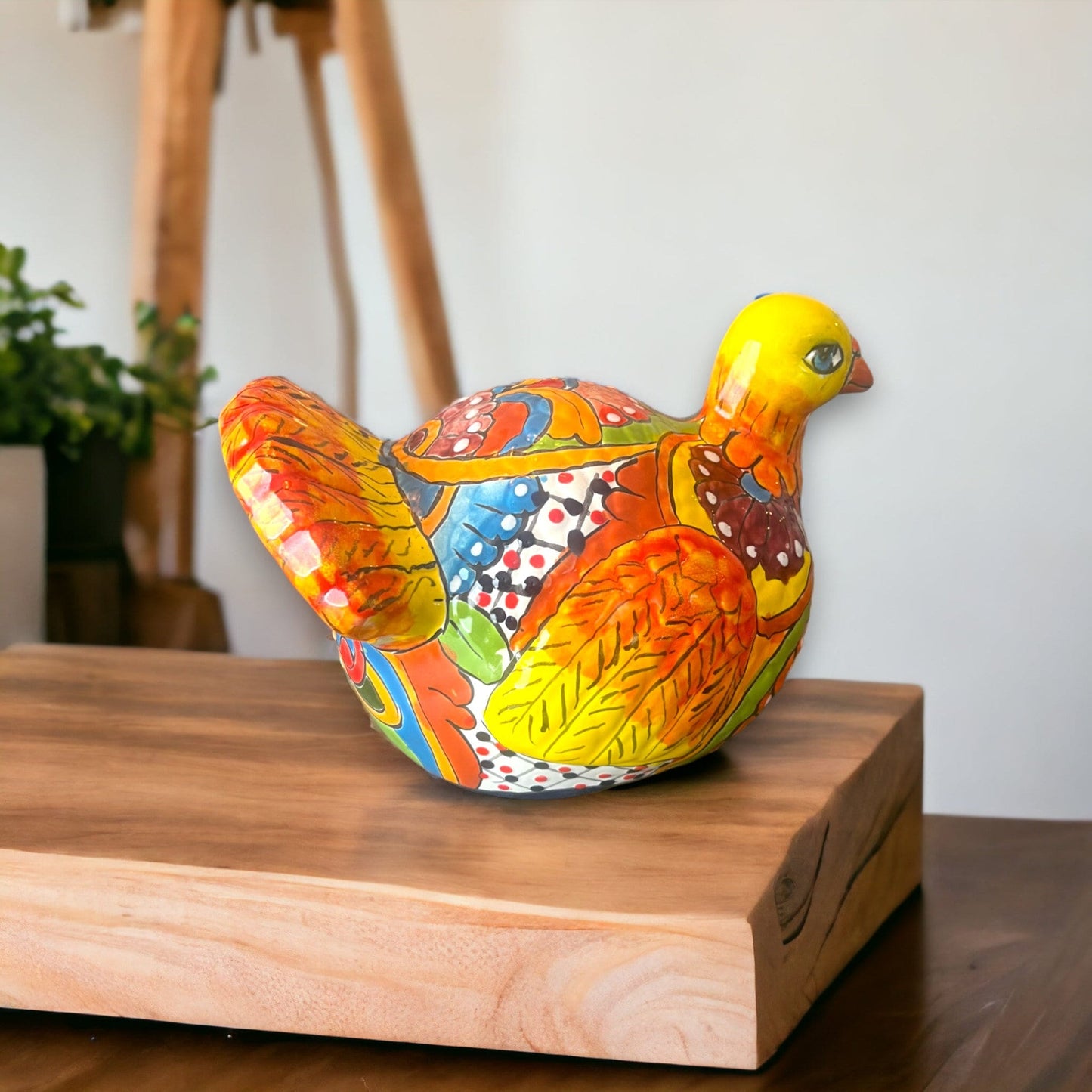 Handmade Small Talavera Turkey Statue | Vibrant Mexican Cultural Art