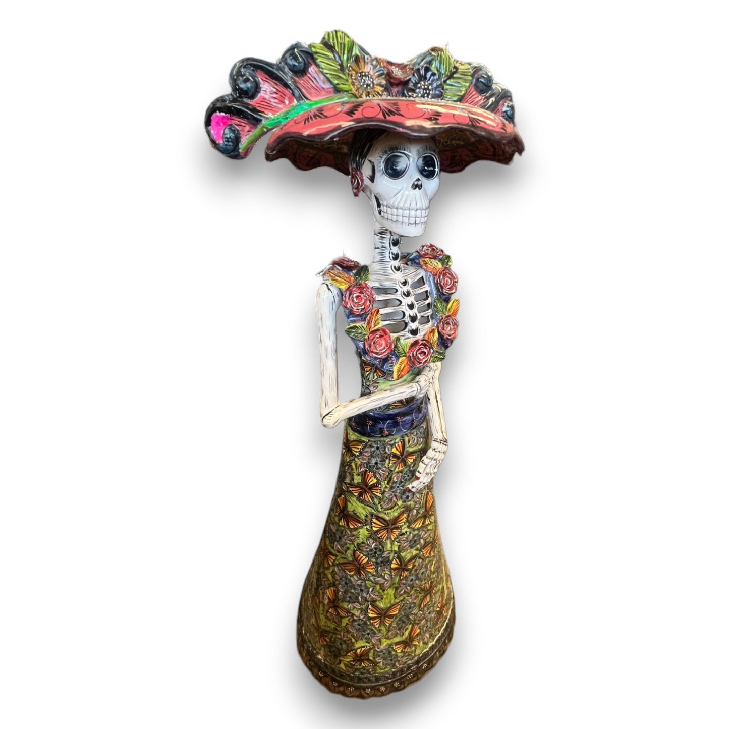 Talavera Catrina Day of the Dead Statue | Life-Sized 4'10" Figurine with Intricate Painting