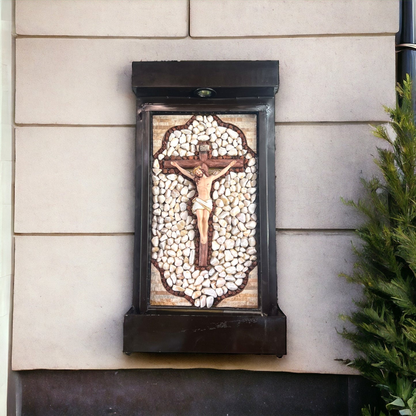 Handcrafted Jesus Water Fountain | Artisan Mexican Outdoor Decor