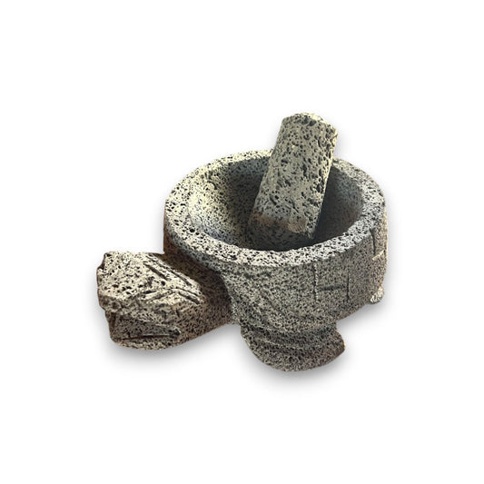 Sea Turtle Volcanic Stone Mortar and Pestle | Handcrafted Molcajete (7" Diameter)