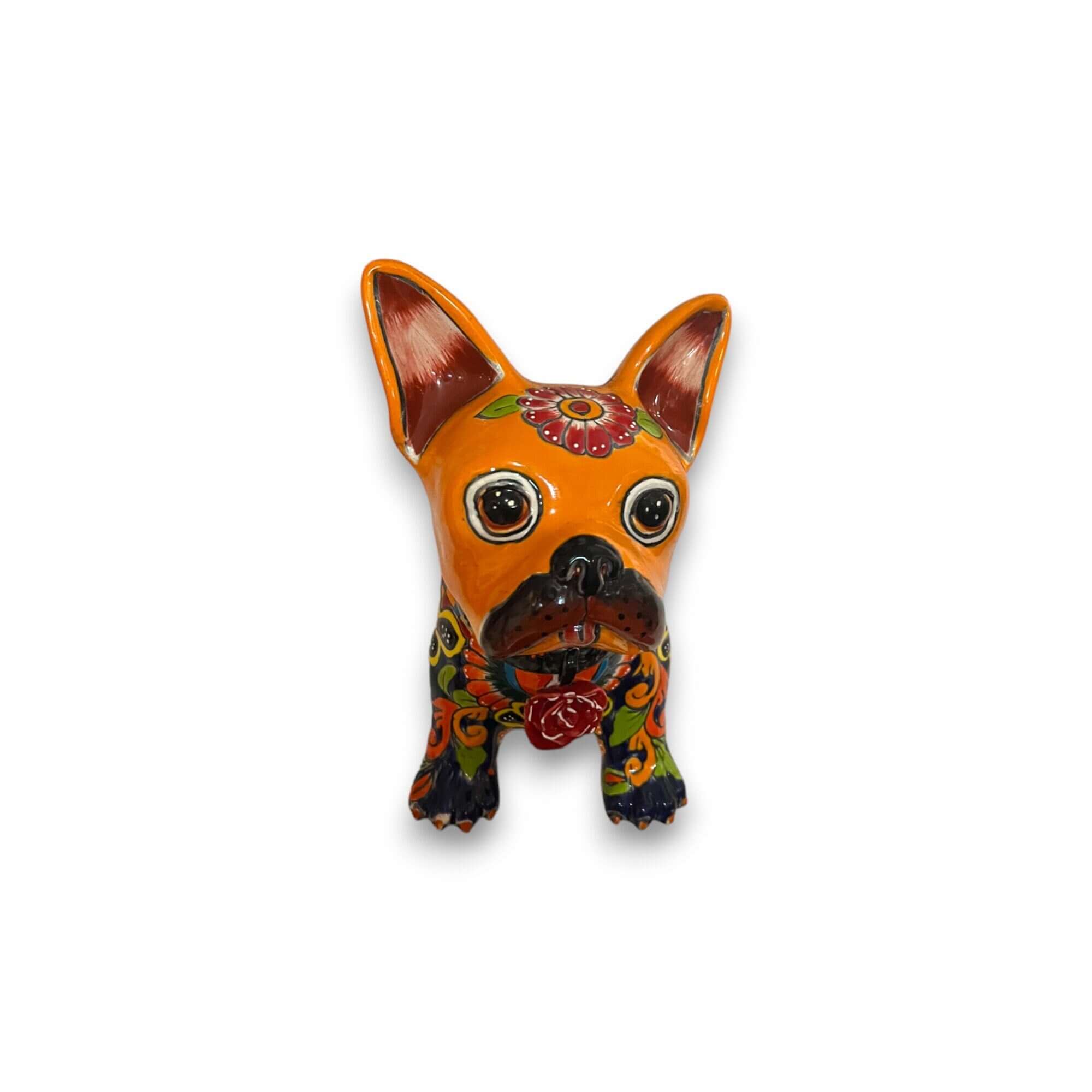 Colorful Talavera French Bulldog Statue