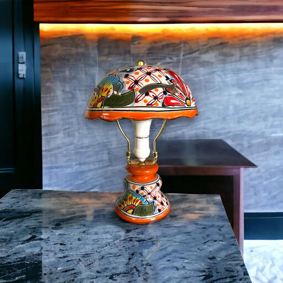 Colorful Mexican Talavera Table Lamp Hand Painted Artisan Lamp