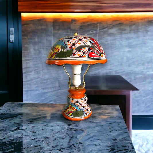 Colorful Mexican Talavera Table Lamp | Hand-Painted Artisan Lamp