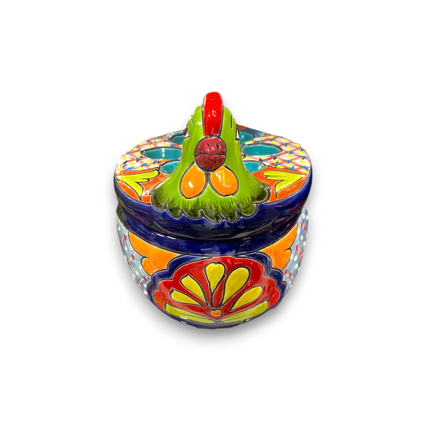 Talavera Chicken Egg Crate | Handmade Ceramic Egg Holder