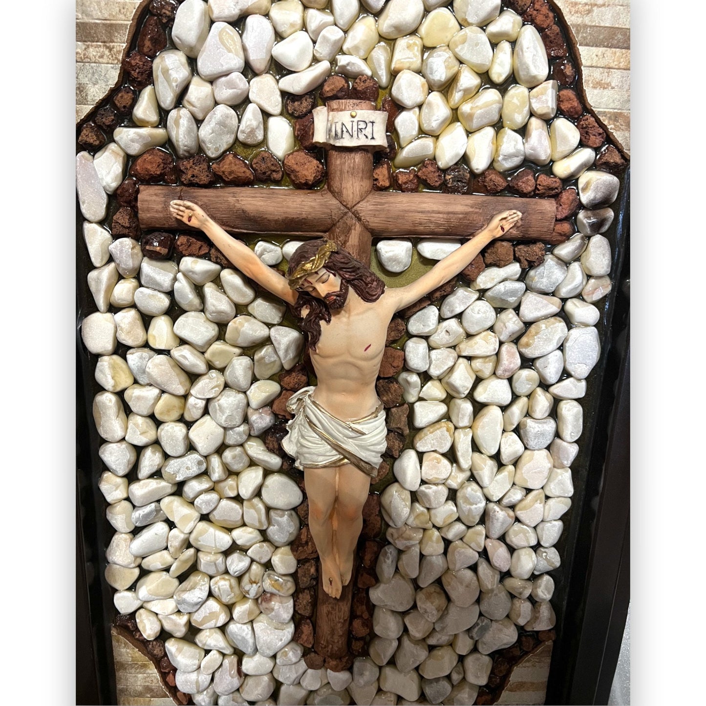 Handcrafted Jesus Water Fountain | Artisan Mexican Outdoor Decor