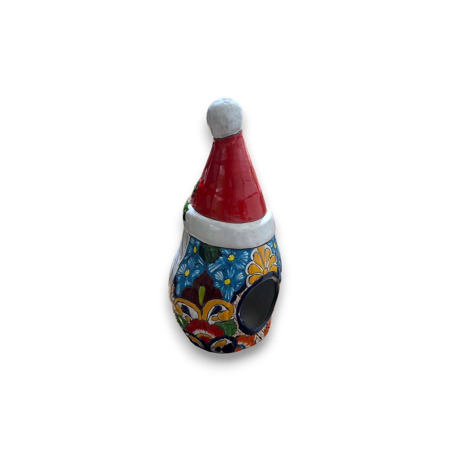 Hand-Painted Talavera Santa Statue | Festive Christmas Decoration (Medium)