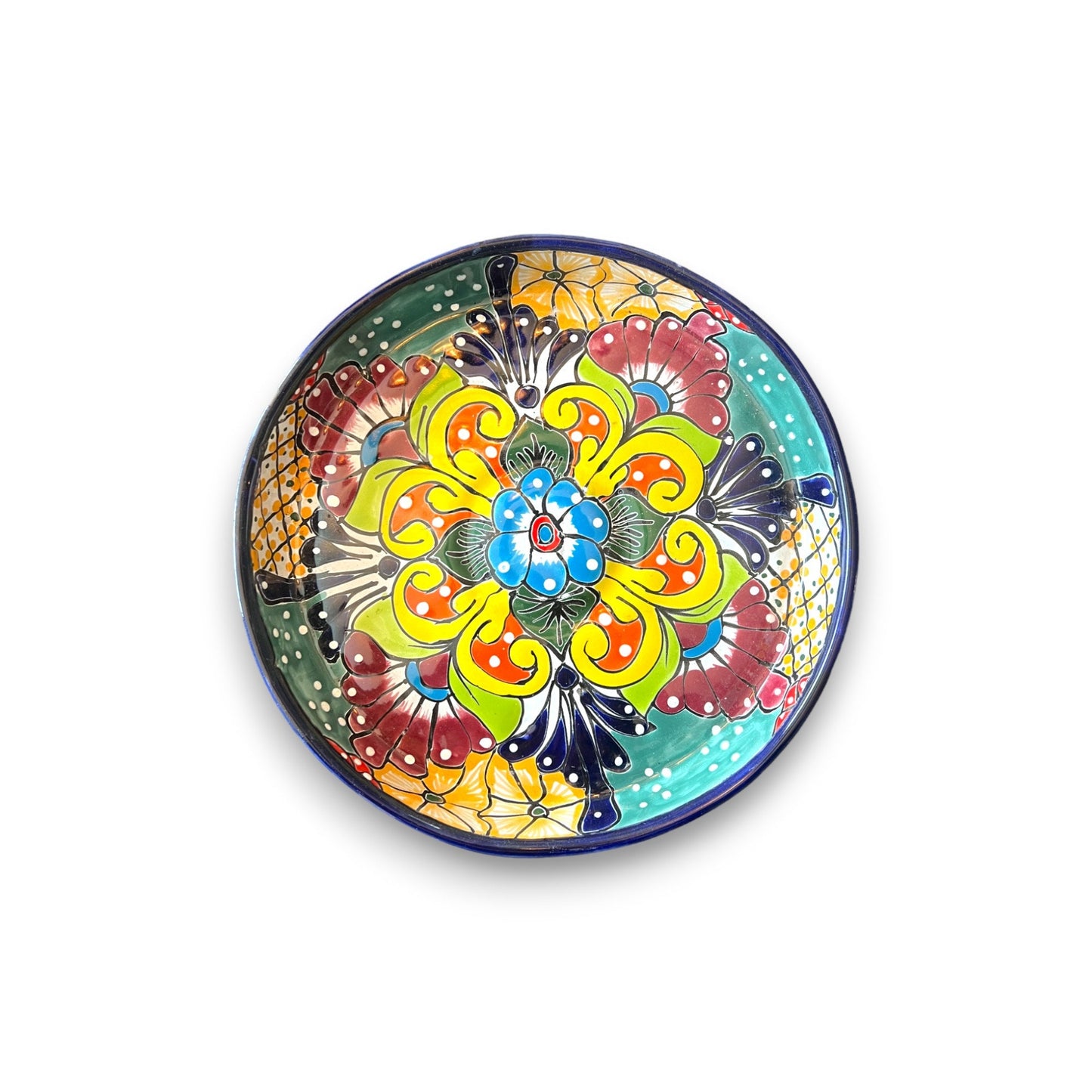 Talavera Hand-Painted Sectional Appetizer Tray Set | Mexican Ceramic Plate with 5 Matching Pieces