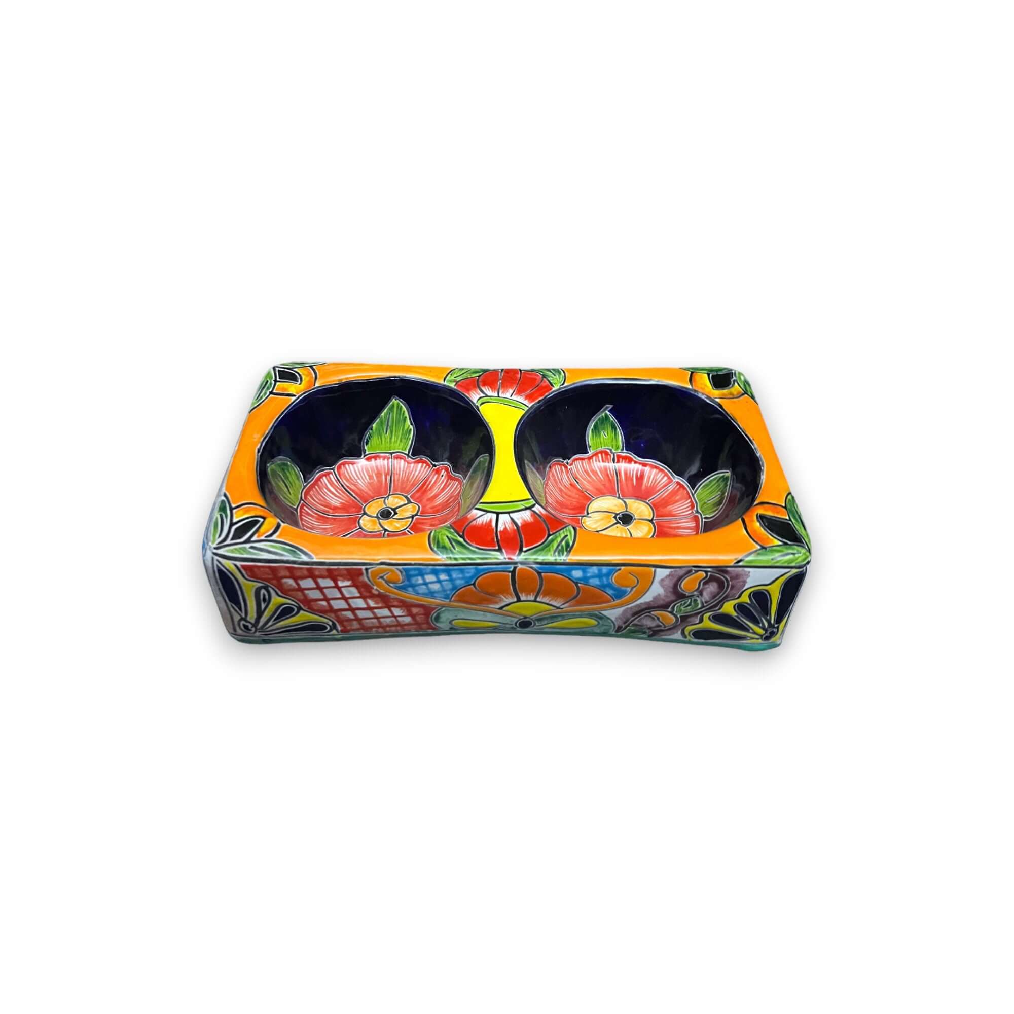 Vibrant Talavera Dog Bowl - Mexican Craftsmanship