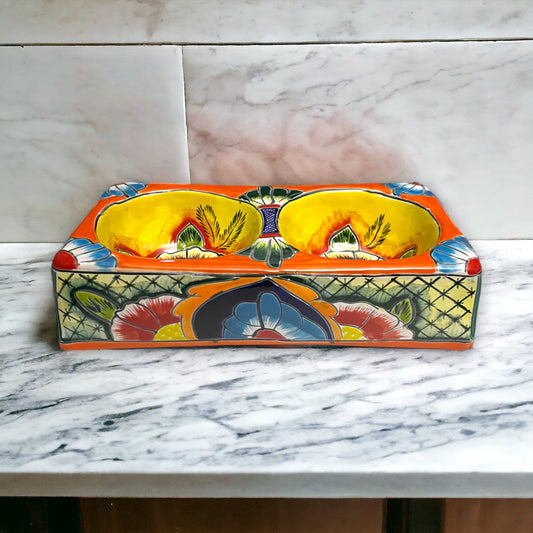 Vibrant Talavera Dog Bowl | Handcrafted Mexican Pet Feeder