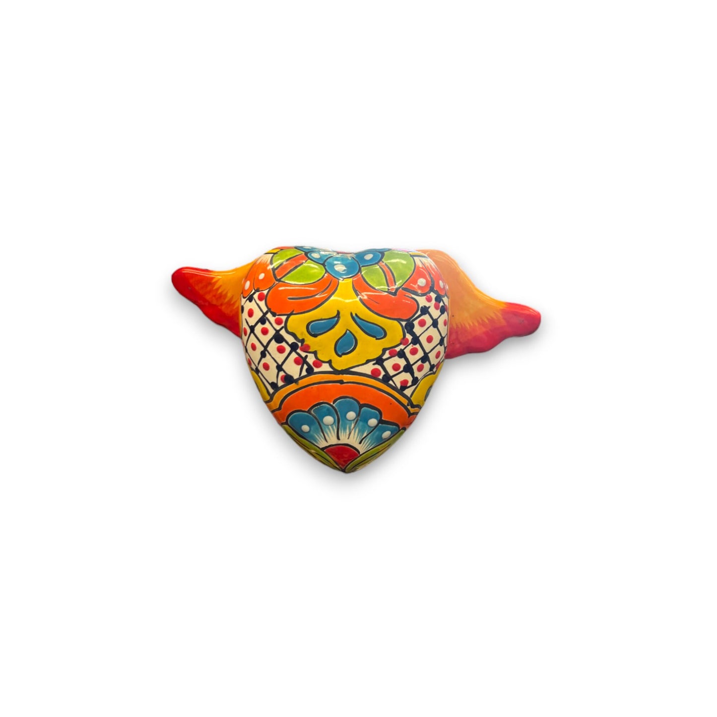 Vibrant Talavera Heart | Colorful Hand-Painted Mexican Ceramic Hanging Decor