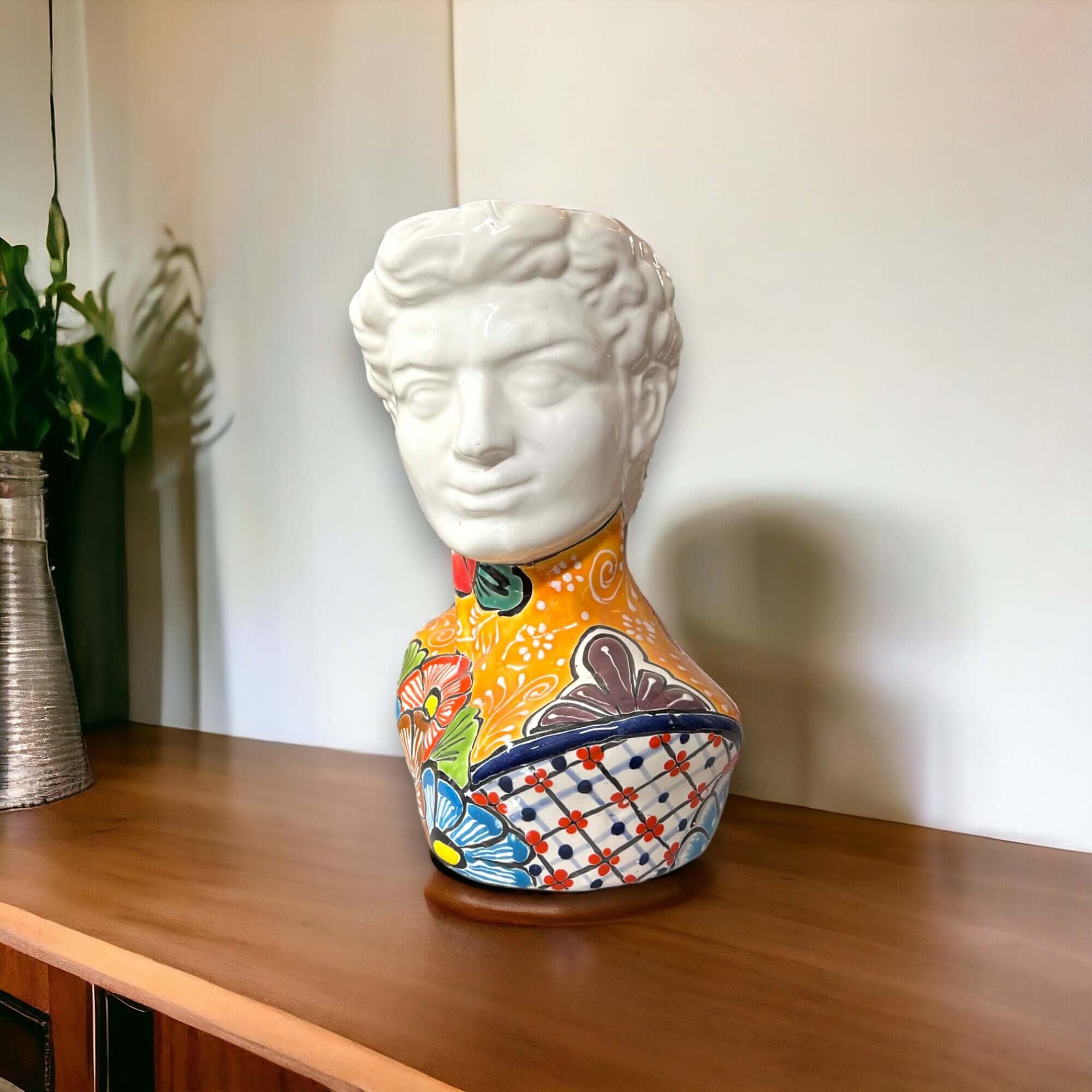 Colorful Talavera Head Planter