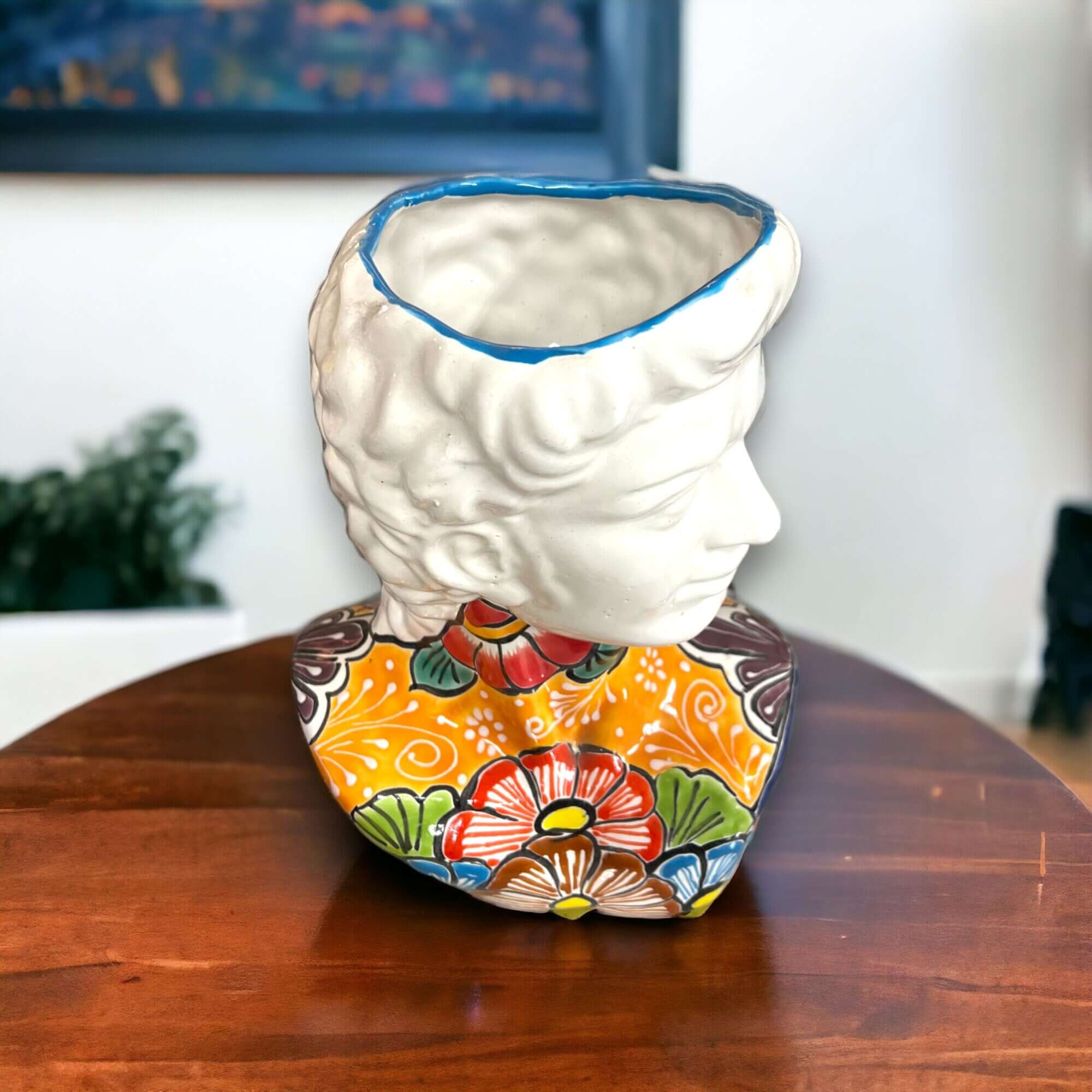Colorful Talavera Head Planter
