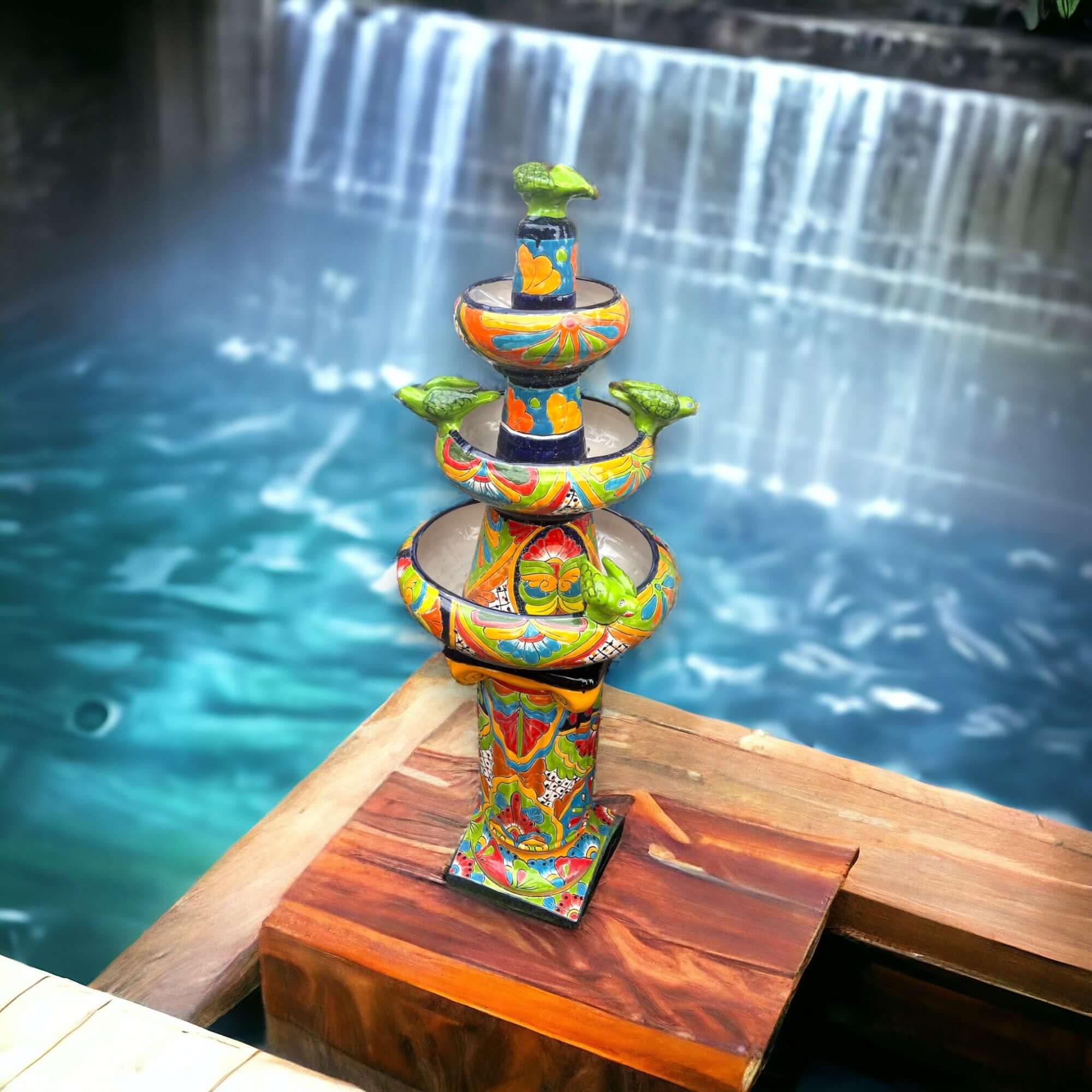 Handcrafted Talavera Fountain | Mexican Art
