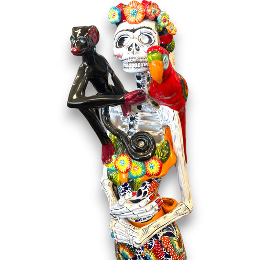 Talavera Catrina Day of the Dead Statue | Life-Sized 4'10" Figurine with Intricate Painting