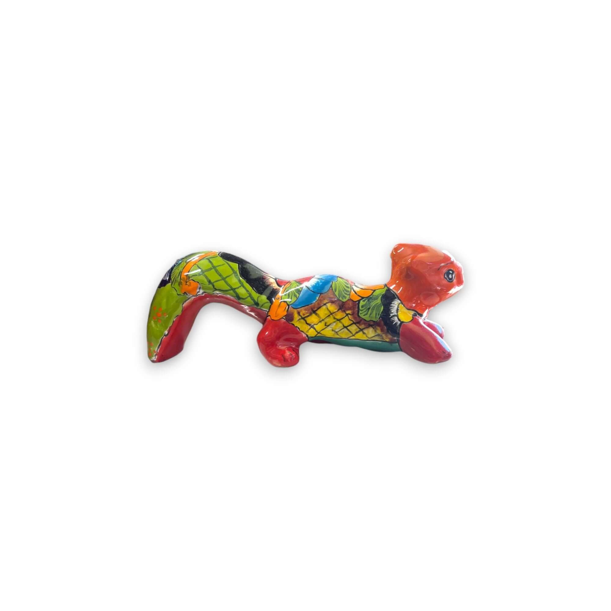 Colorful Talavera Squirrel Statue - Mexican Art