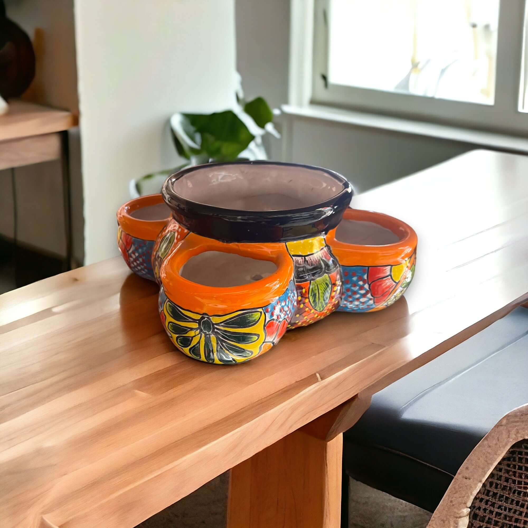 Handcrafted Talavera Strawberry Planter