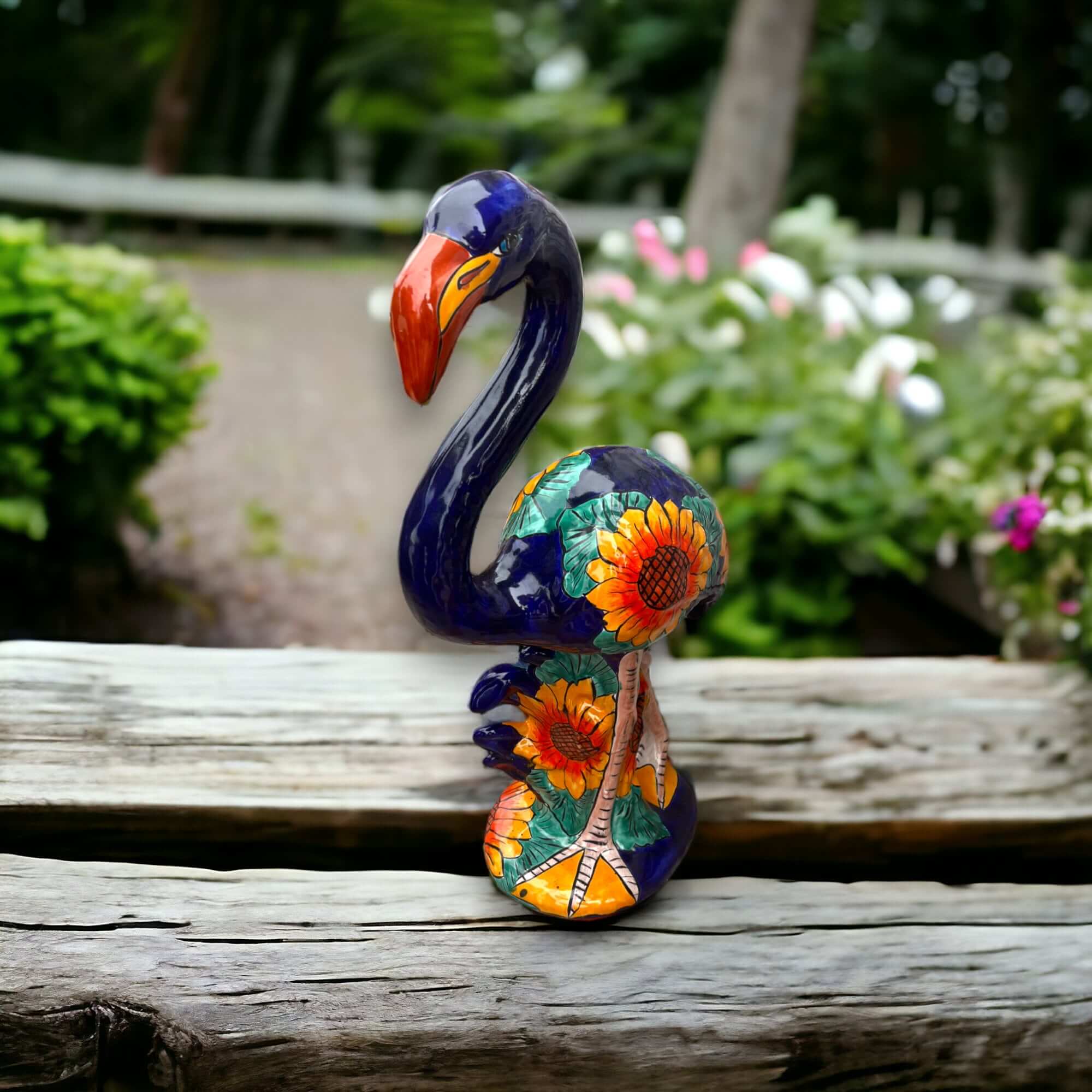 Talavera Flamingo Statue | Colorful Art
