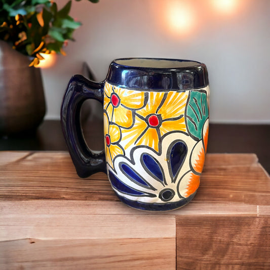 Colorful Handcrafted Mexican Coffee Mug | Talavera Ceramic Art
