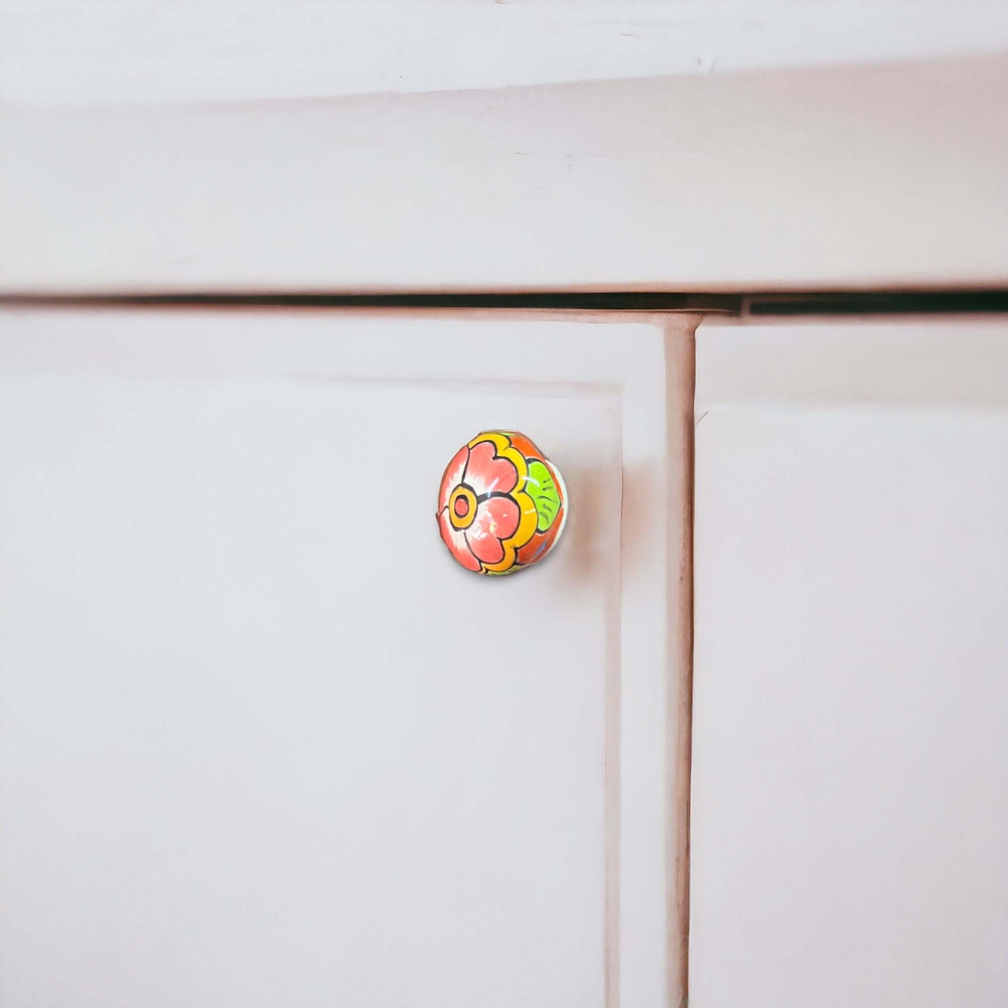 Colorful Talavera Drawer Pull - Handcrafted Charm