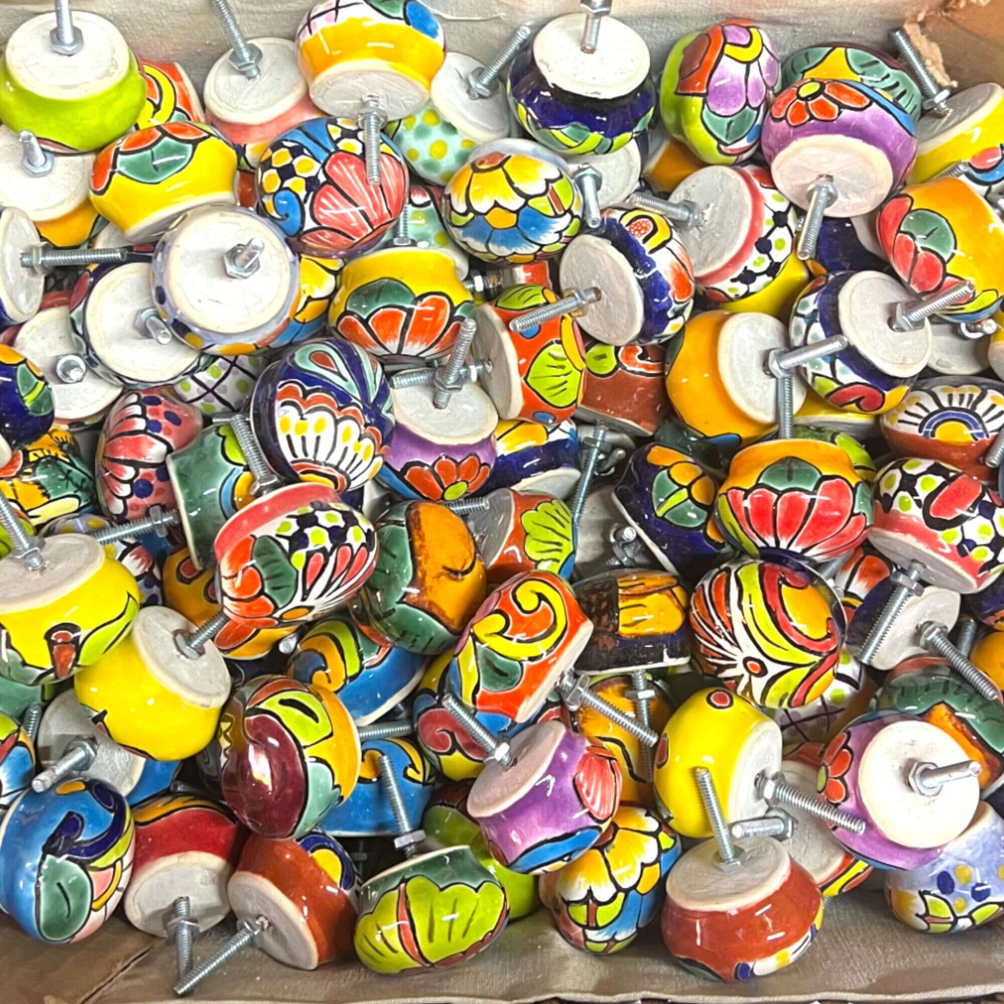 Colorful Talavera Drawer Pull - Handcrafted Charm