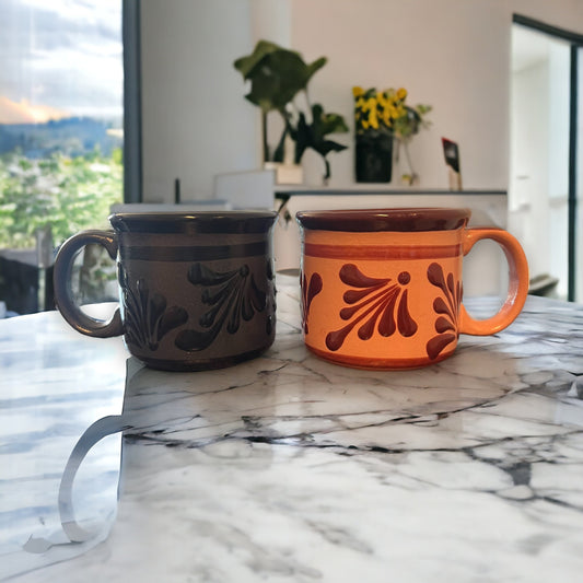 Set of 2 Talavera His and Hers Coffee Mugs | Handcrafted Mexican Ceramic Art