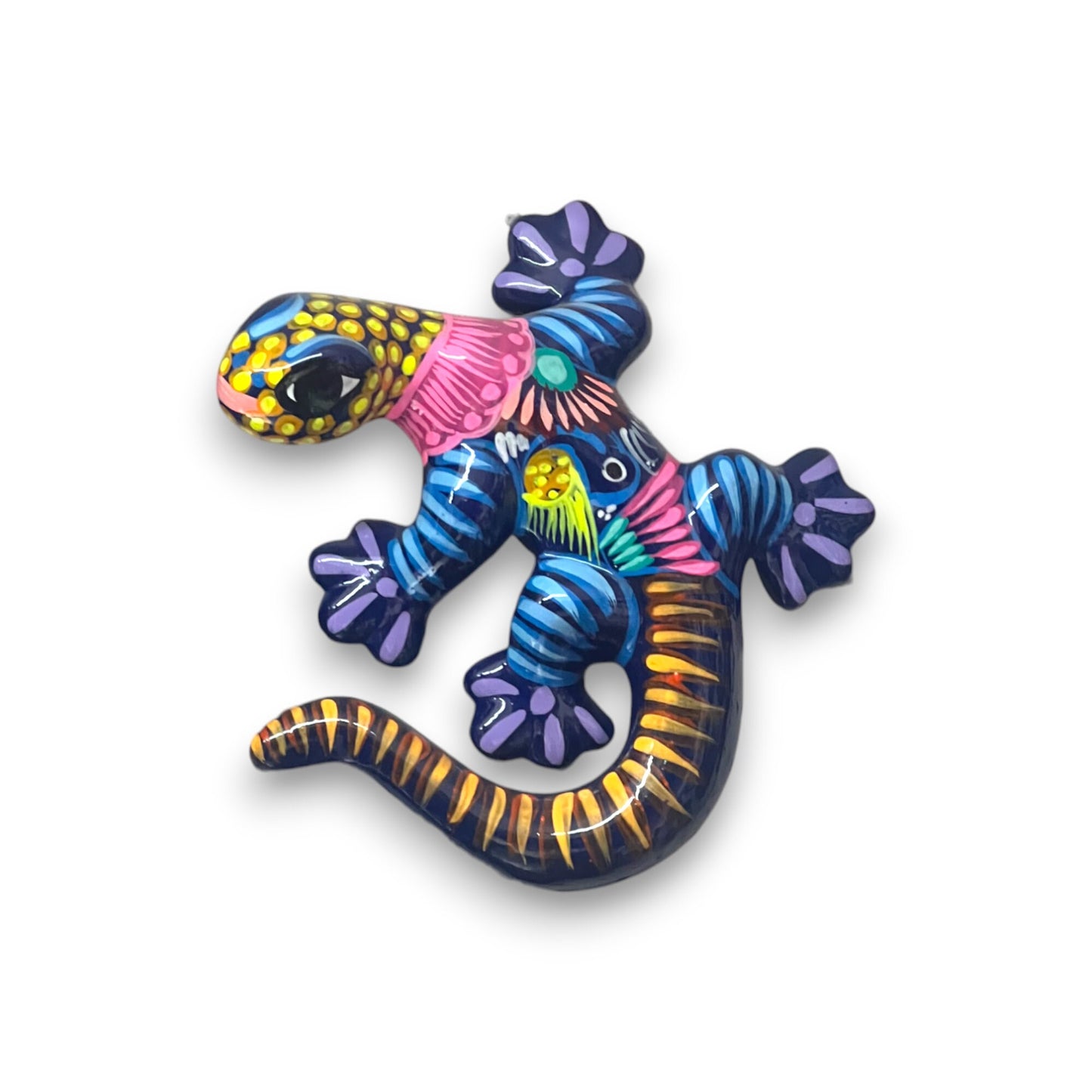 Talavera Hand-Painted Lizard Wall Art | Colorful Mexican Handcrafted Décor (Large)