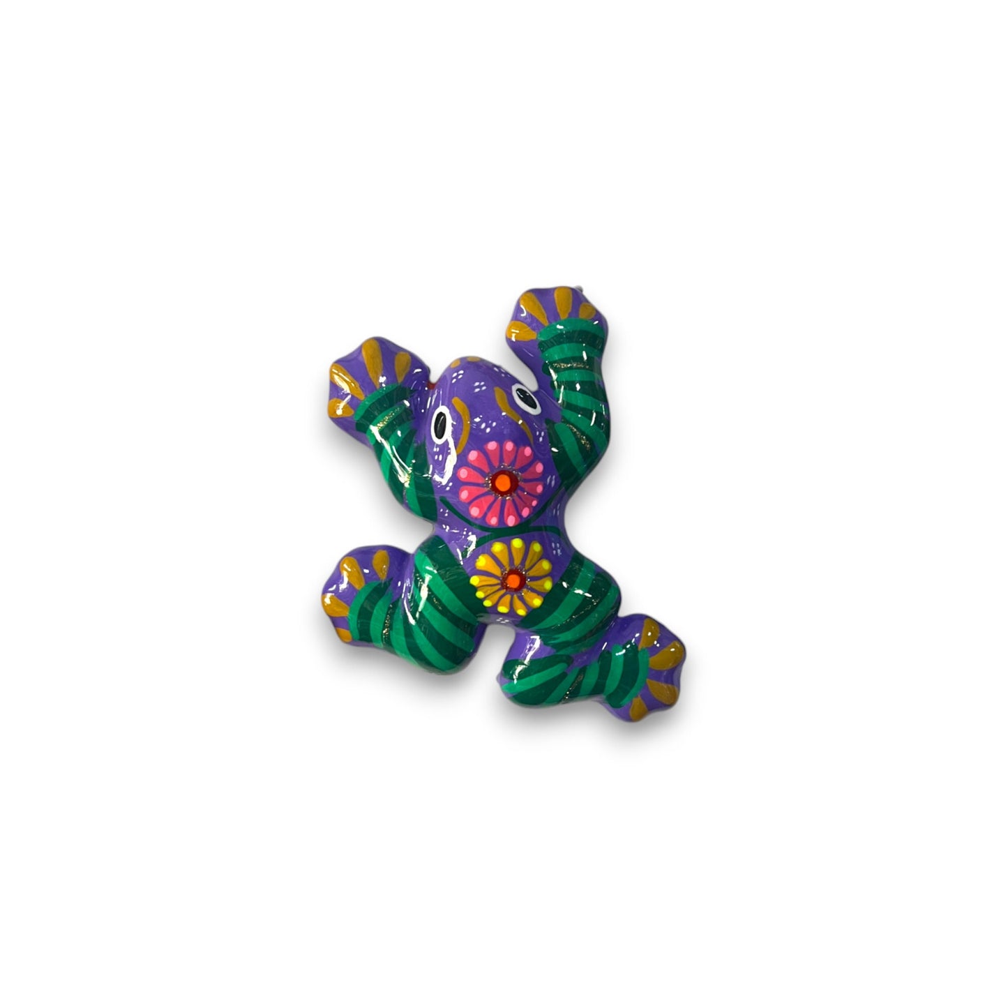 Handmade Guerrero Frog Wall Art | Colorful Mexican Ceramic Décor (Small)