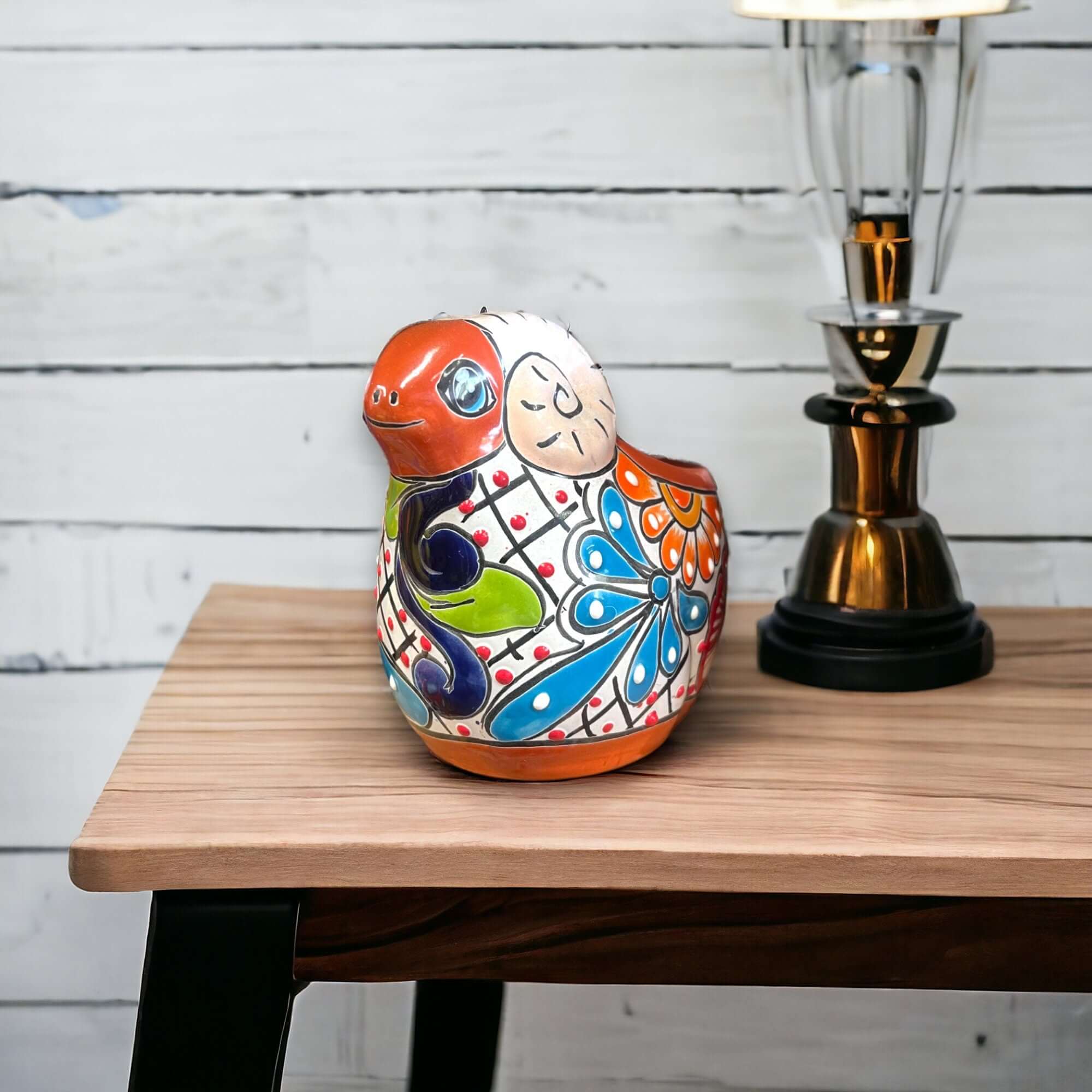 Vibrant Talavera Ram Planter - Hand-Painted Art