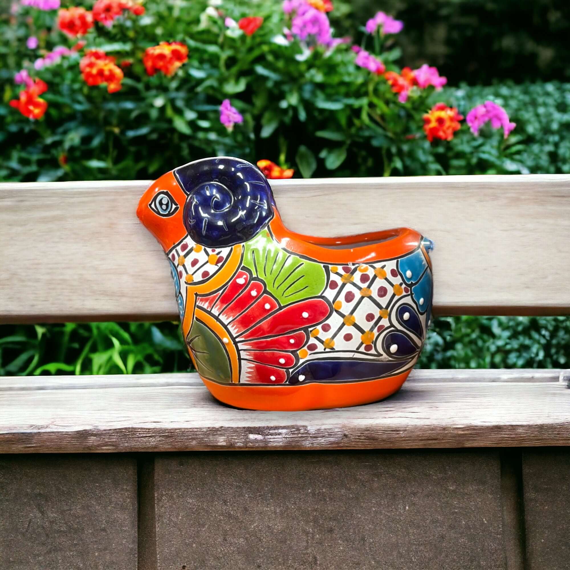 Vibrant Talavera Ram Planter - Hand-Painted Art