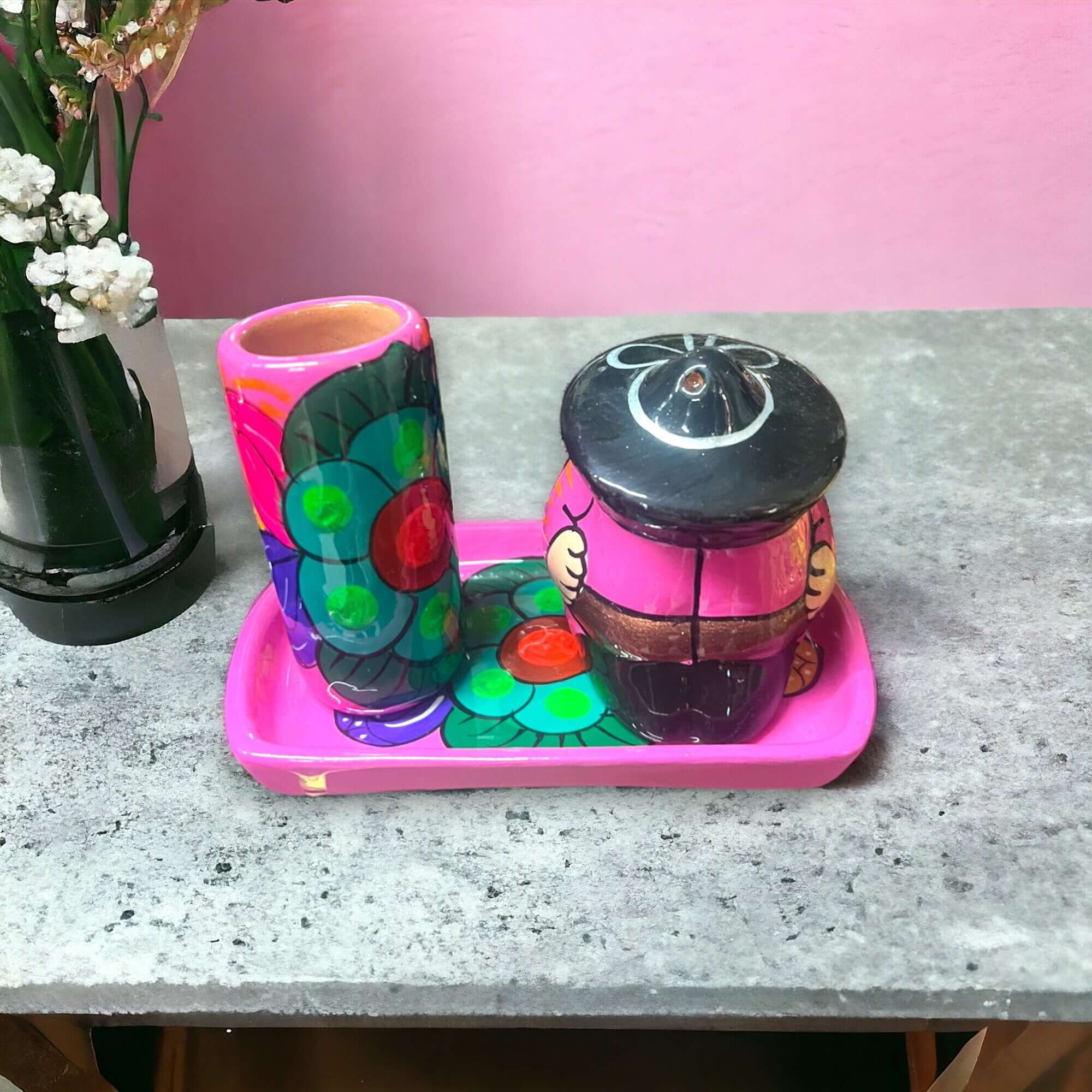 Talavera Tequila Shot Set - Handmade Elegance