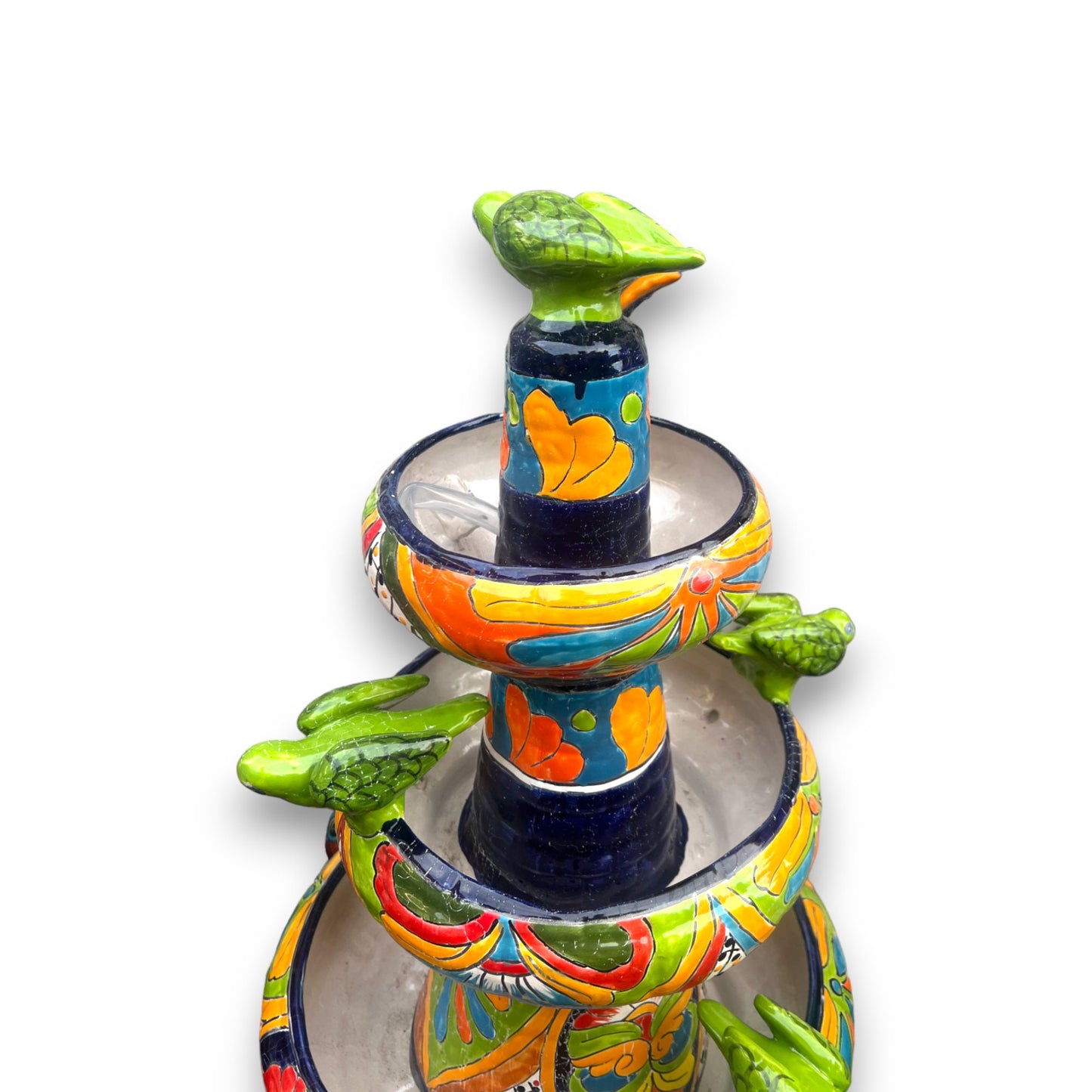 Handcrafted Talavera Fountain | Authentic Mexican Art (4ft Tall)