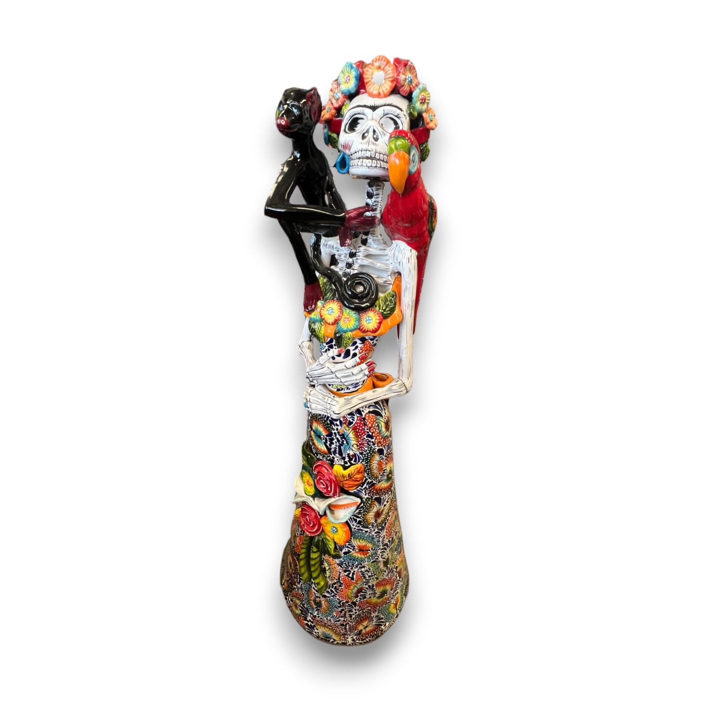 Talavera Catrina Day of the Dead Statue | Life-Sized 4'10" Figurine with Intricate Painting