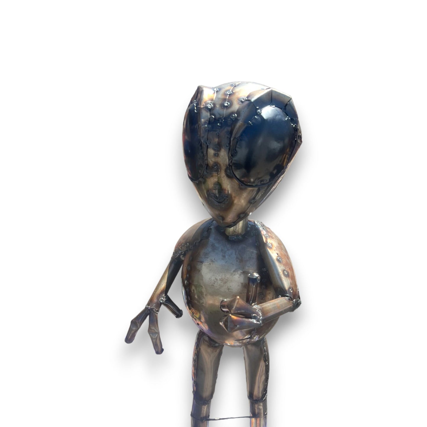 Extraterrestrial Metal Sculpture | Handcrafted Mexican Welded Outdoor Art