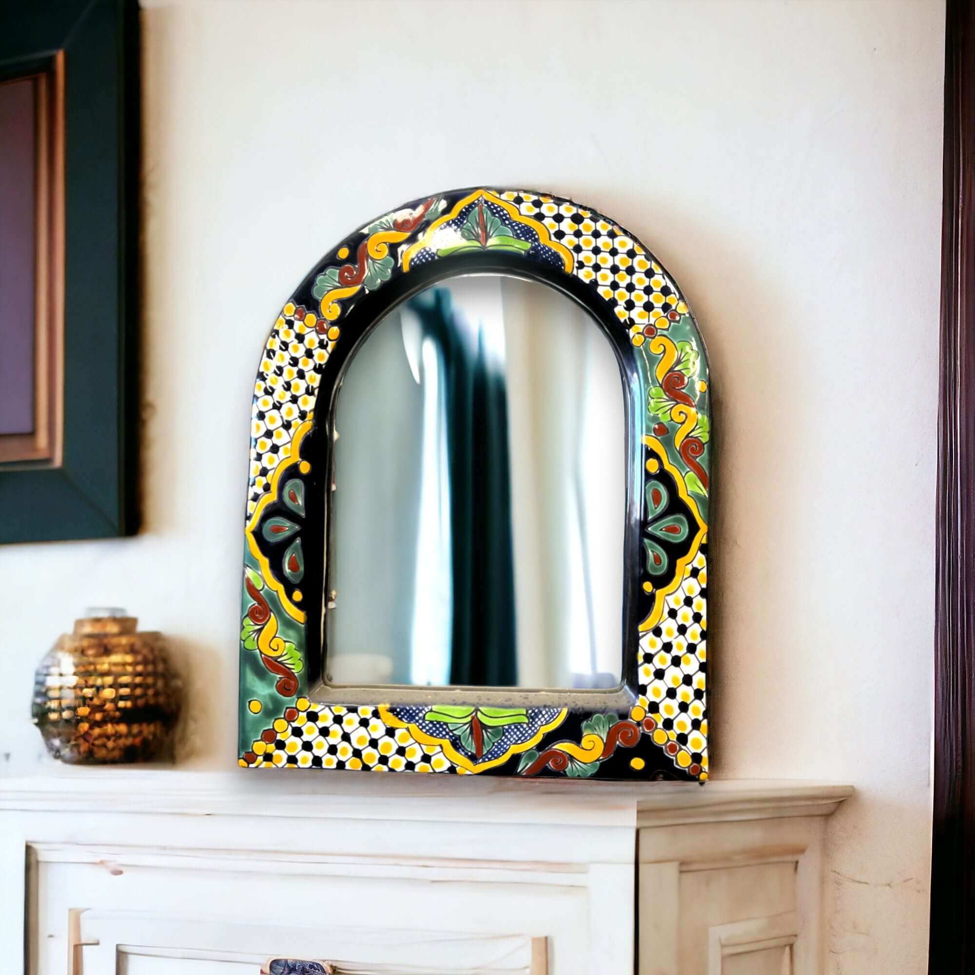 Vibrant Talavera Mirror Wall Art - Medium