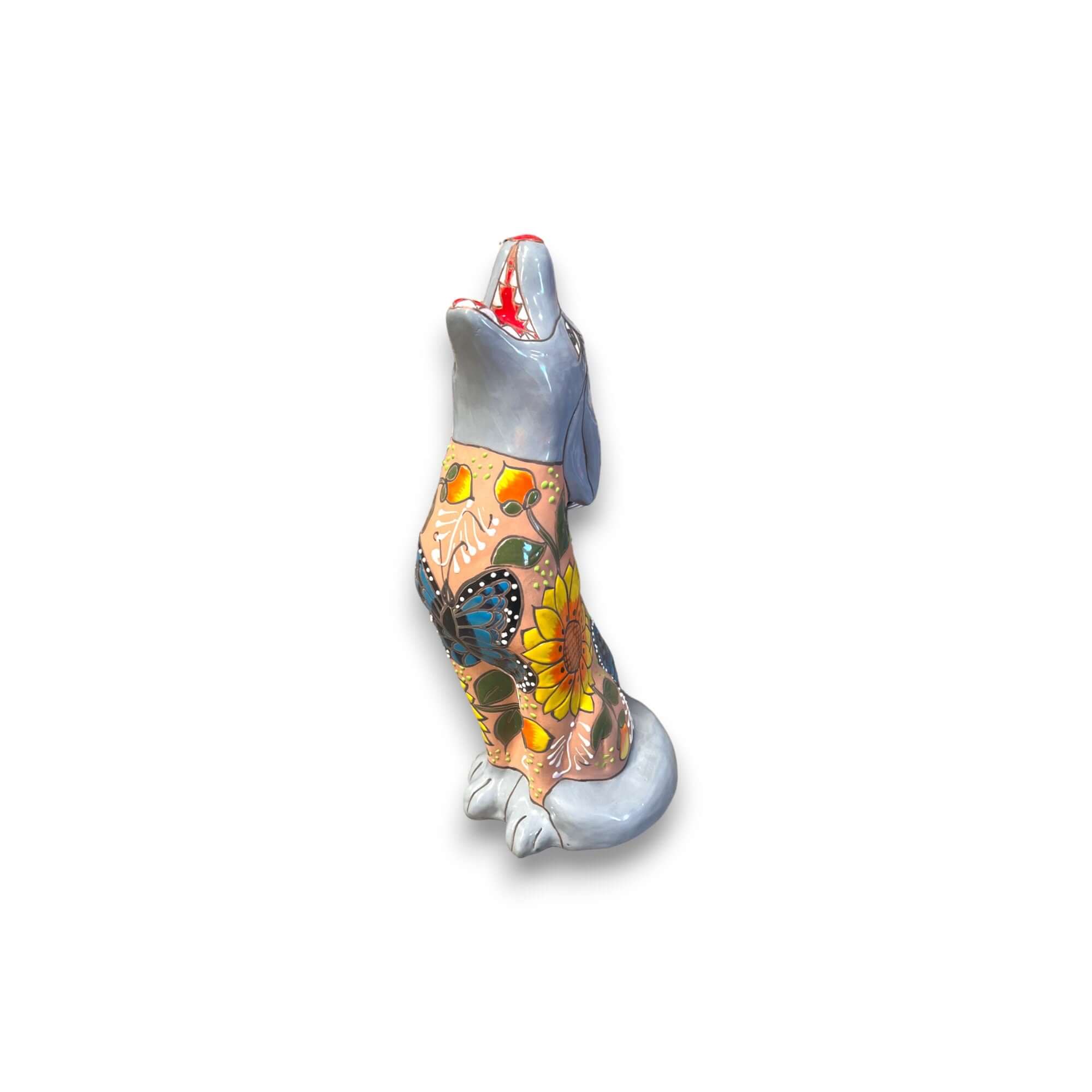 Talavera Howling Coyote Sculpture | Mexican Art
