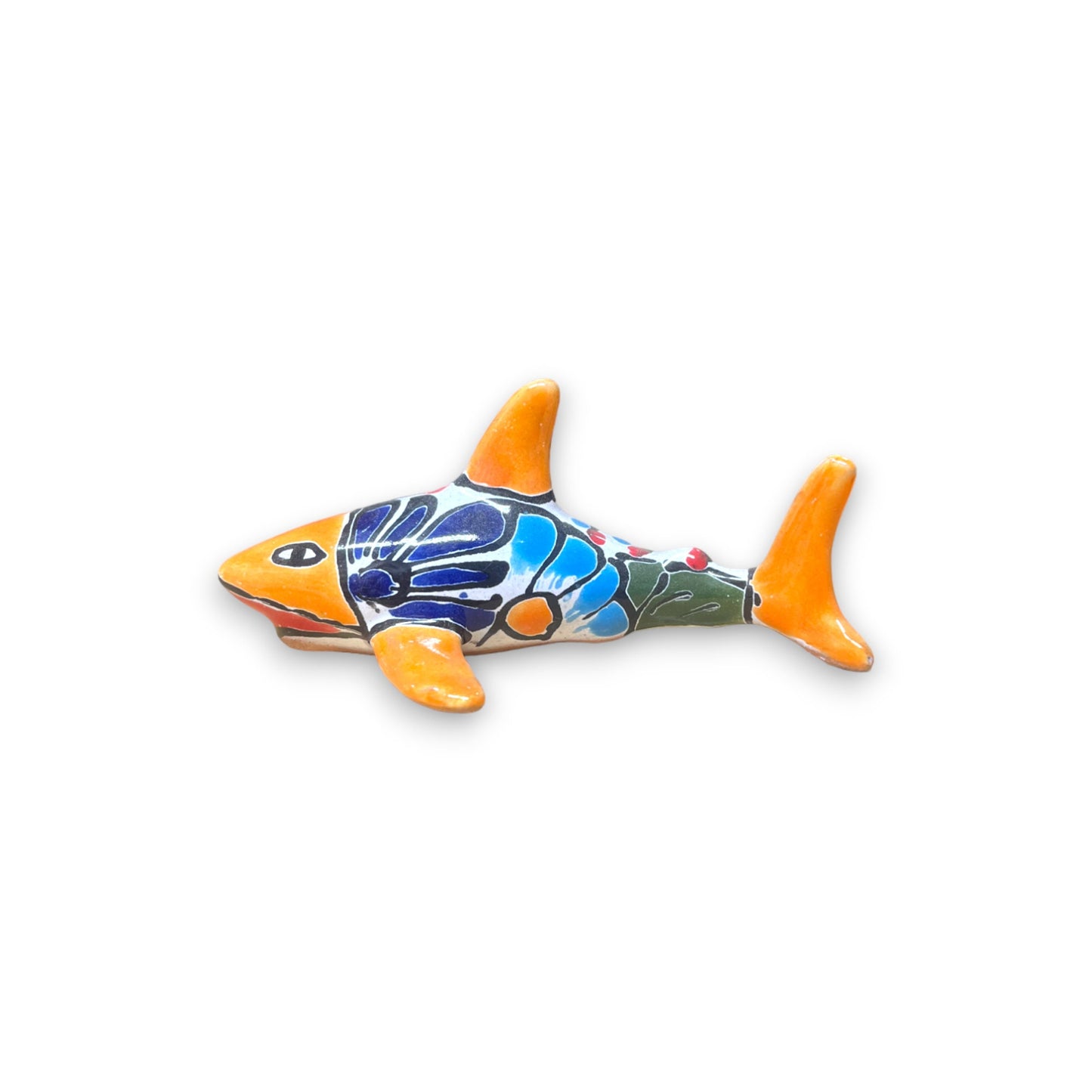 Talavera Shark Figurine | Colorful Handcrafted Mexican Art