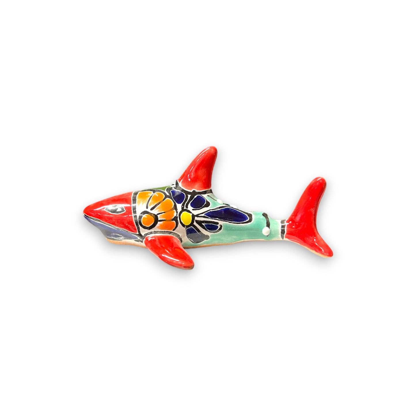 Talavera Shark Figurine | Colorful Handcrafted Mexican Art