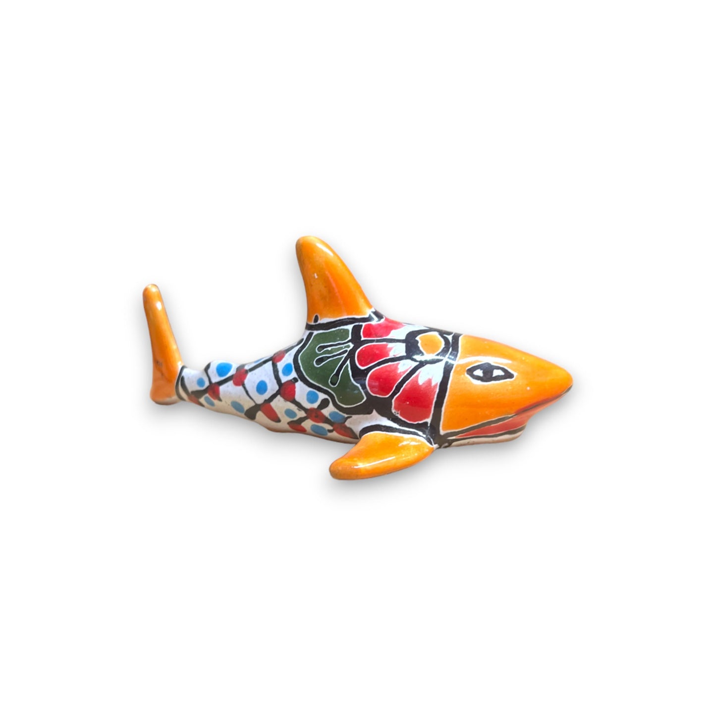 Talavera Shark Figurine | Colorful Handcrafted Mexican Art