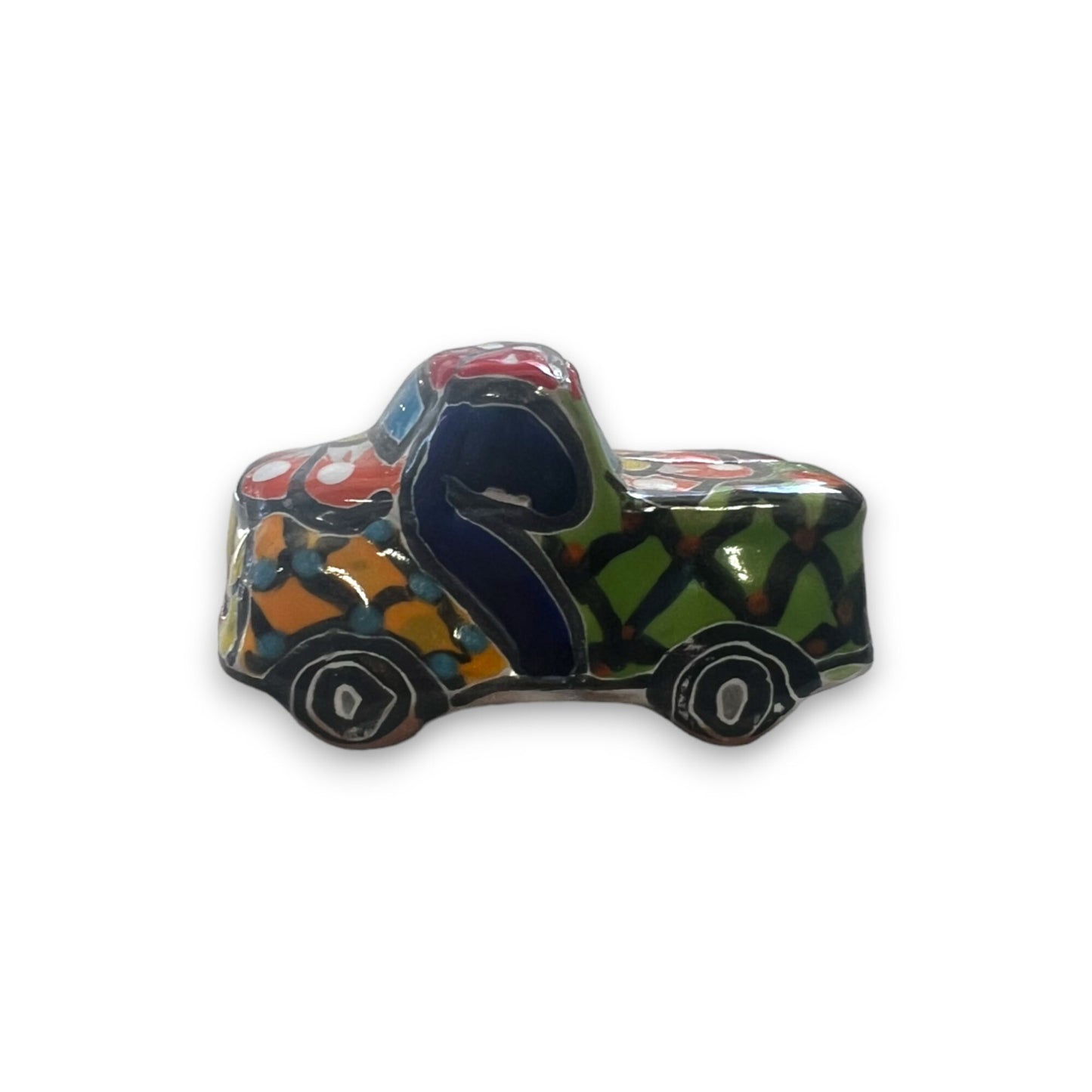 Hand-painted Talavera Truck Figurine | Mexican Artisanal Whimsy (Small)